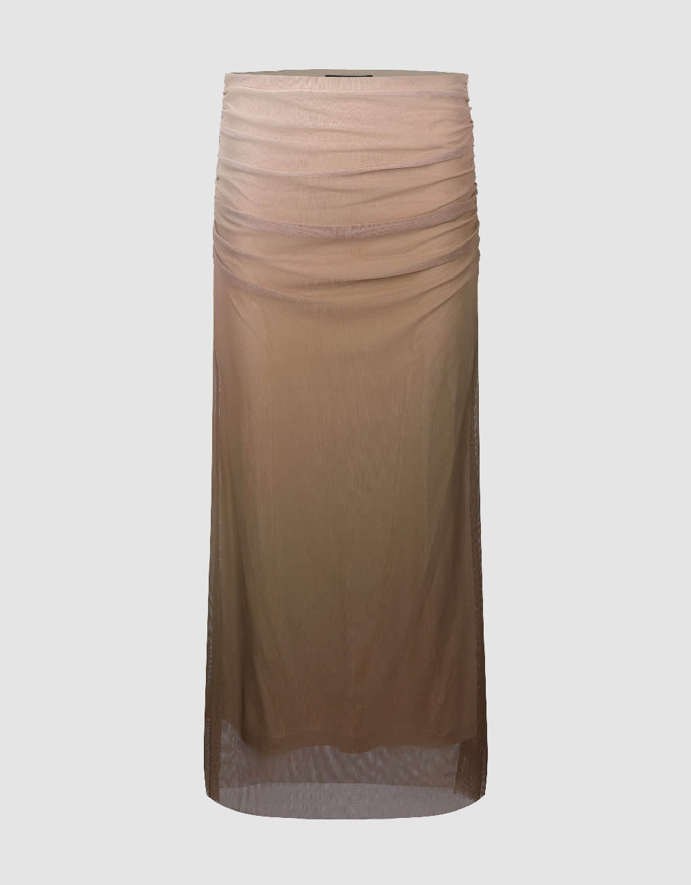 Ruched Midi Straight Skirt