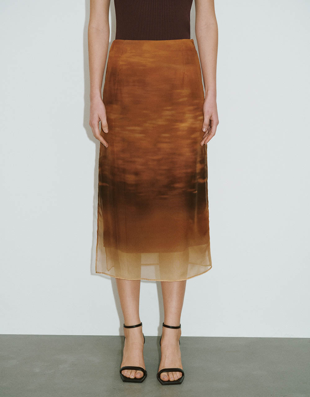 Printed Midi Straight Skirt