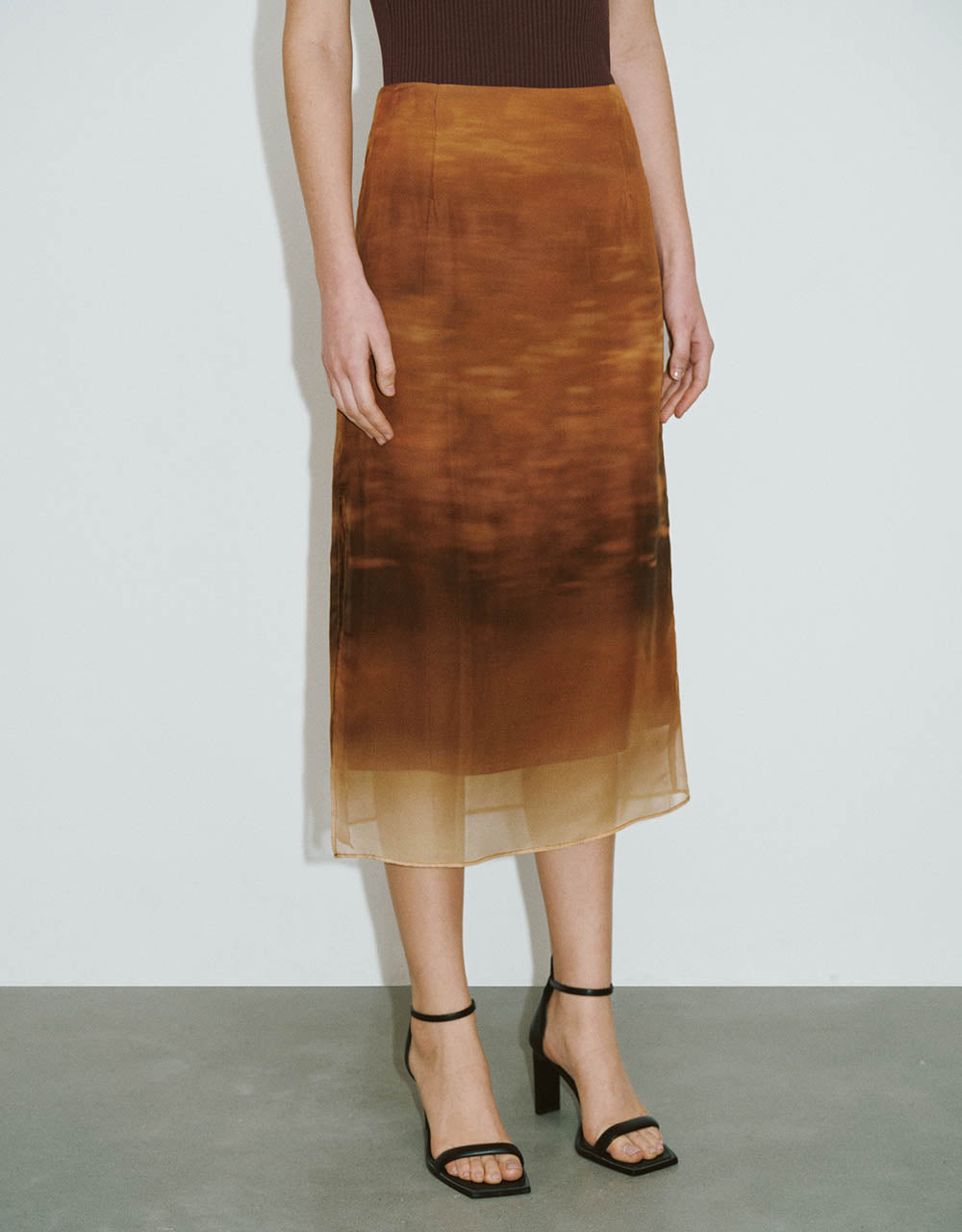 Printed Midi Straight Skirt