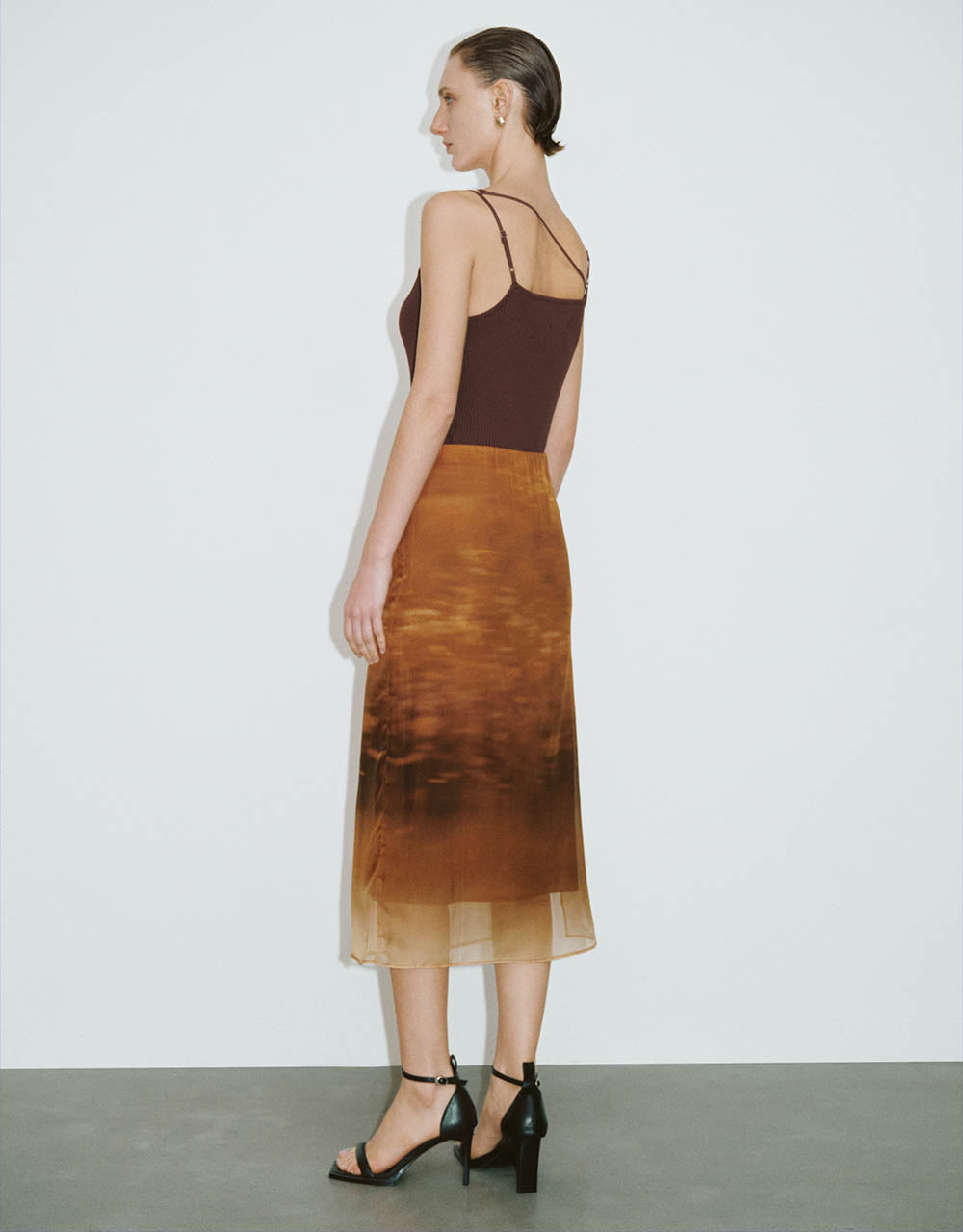 Printed Midi Straight Skirt