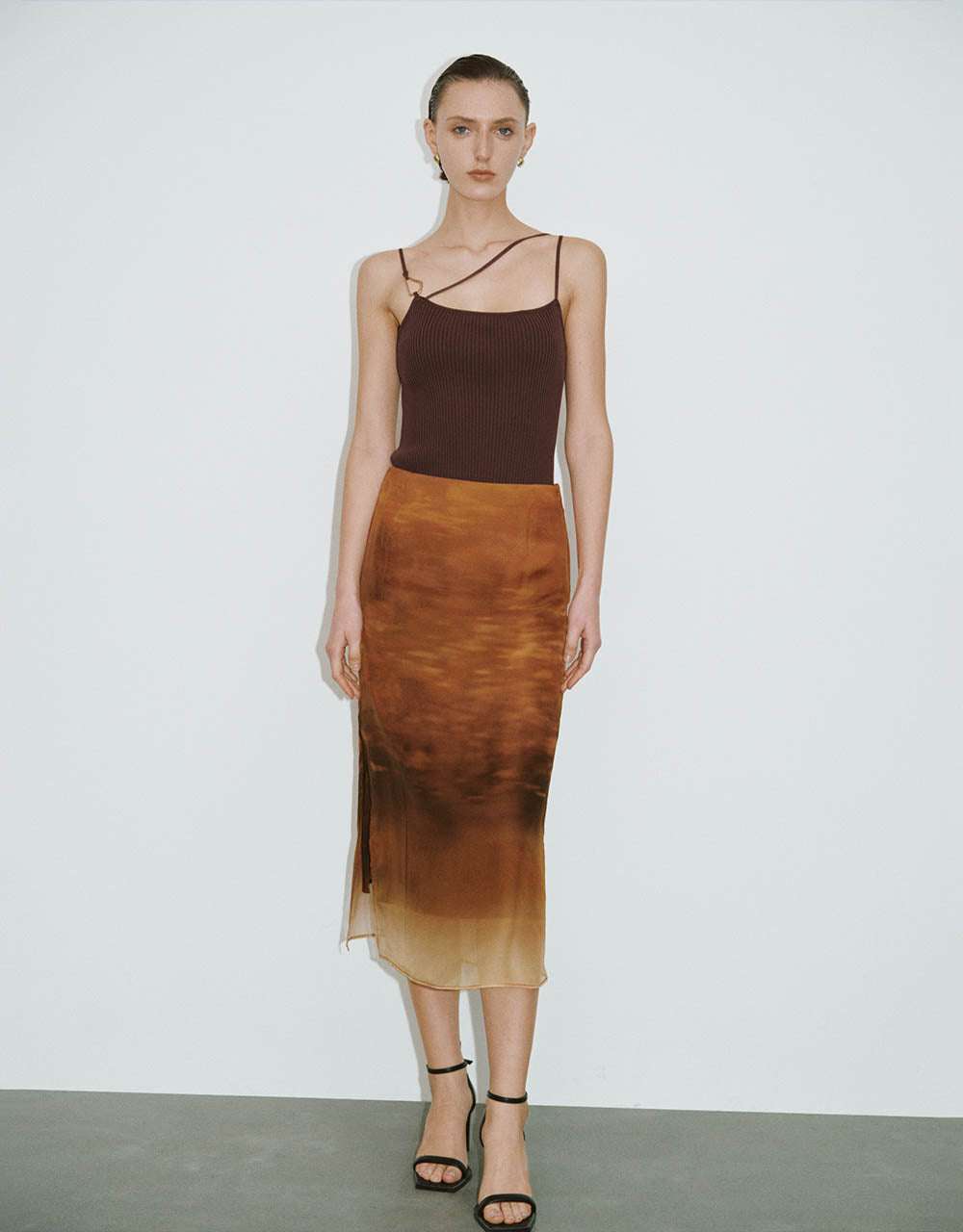 Printed Midi Straight Skirt
