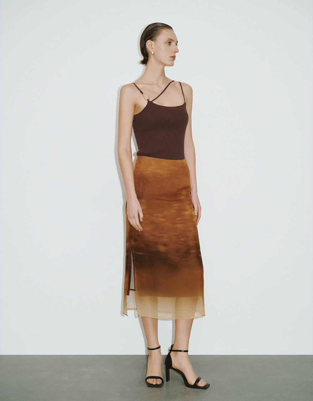 Printed Midi Straight Skirt