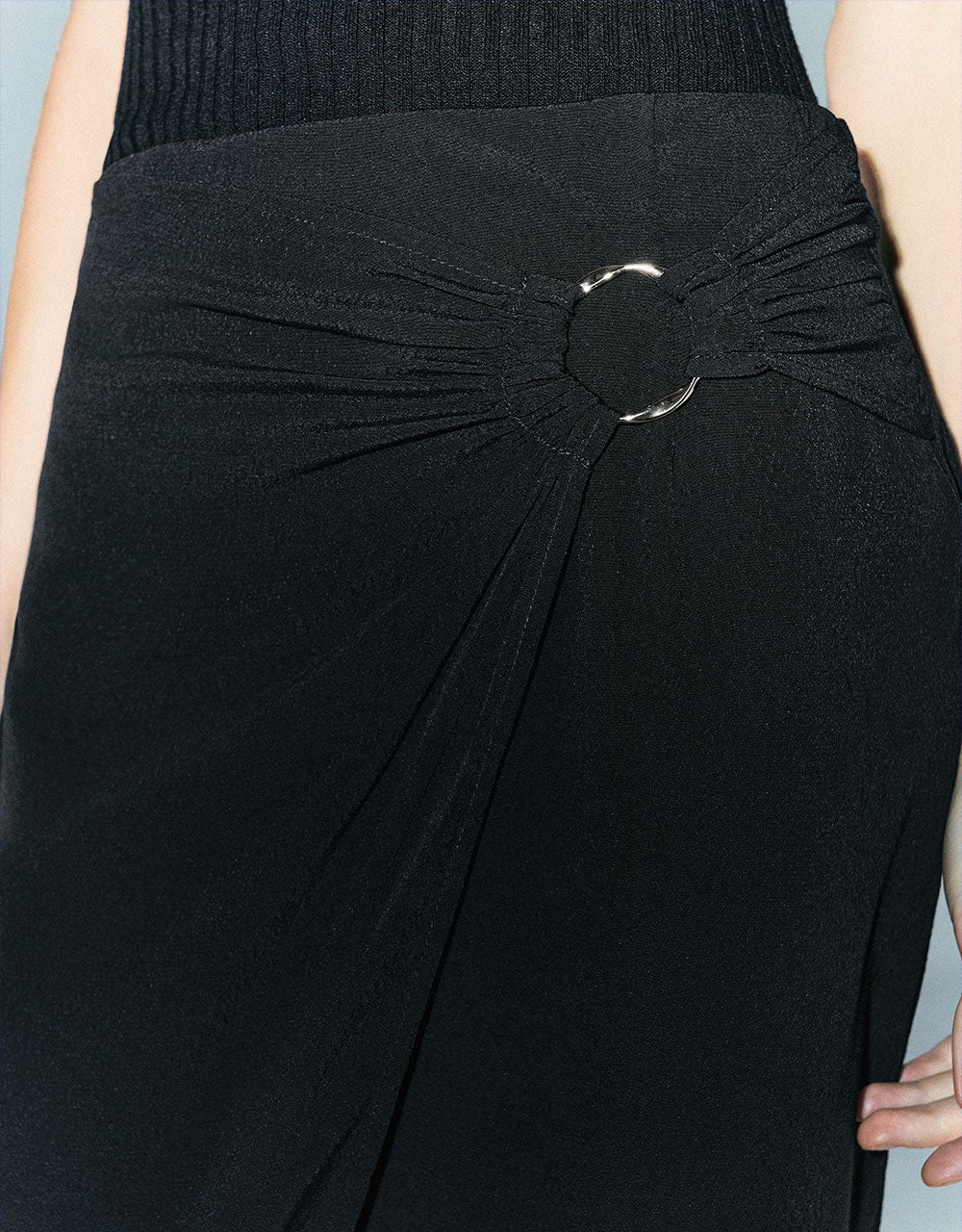 Wrapped Midi Straight Skirt