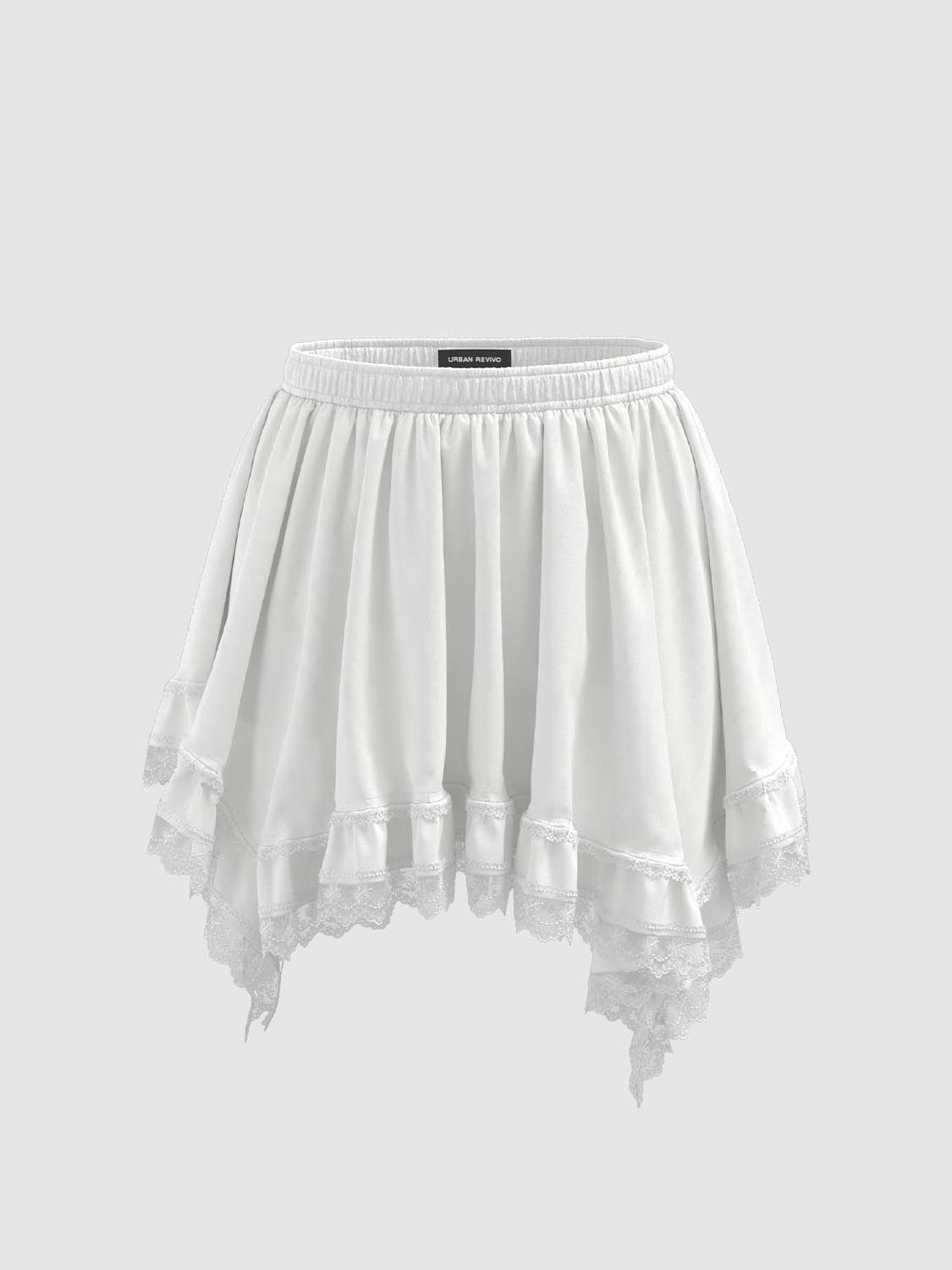 Irregular Lace Hem Mini Skirts
