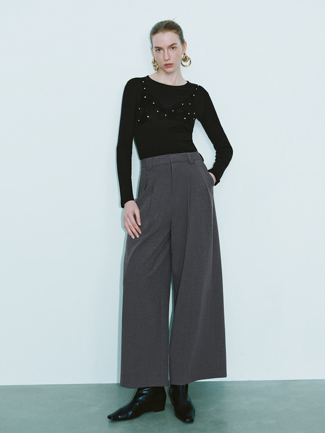 Regular Wide-Leg Pants