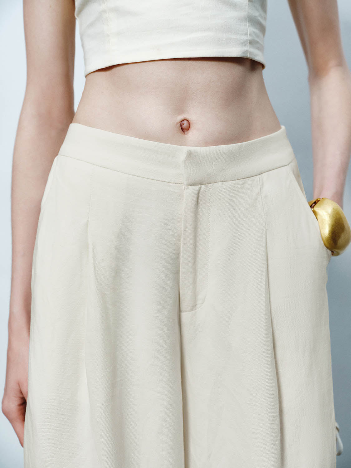 Lace Up Wide-Leg Pants