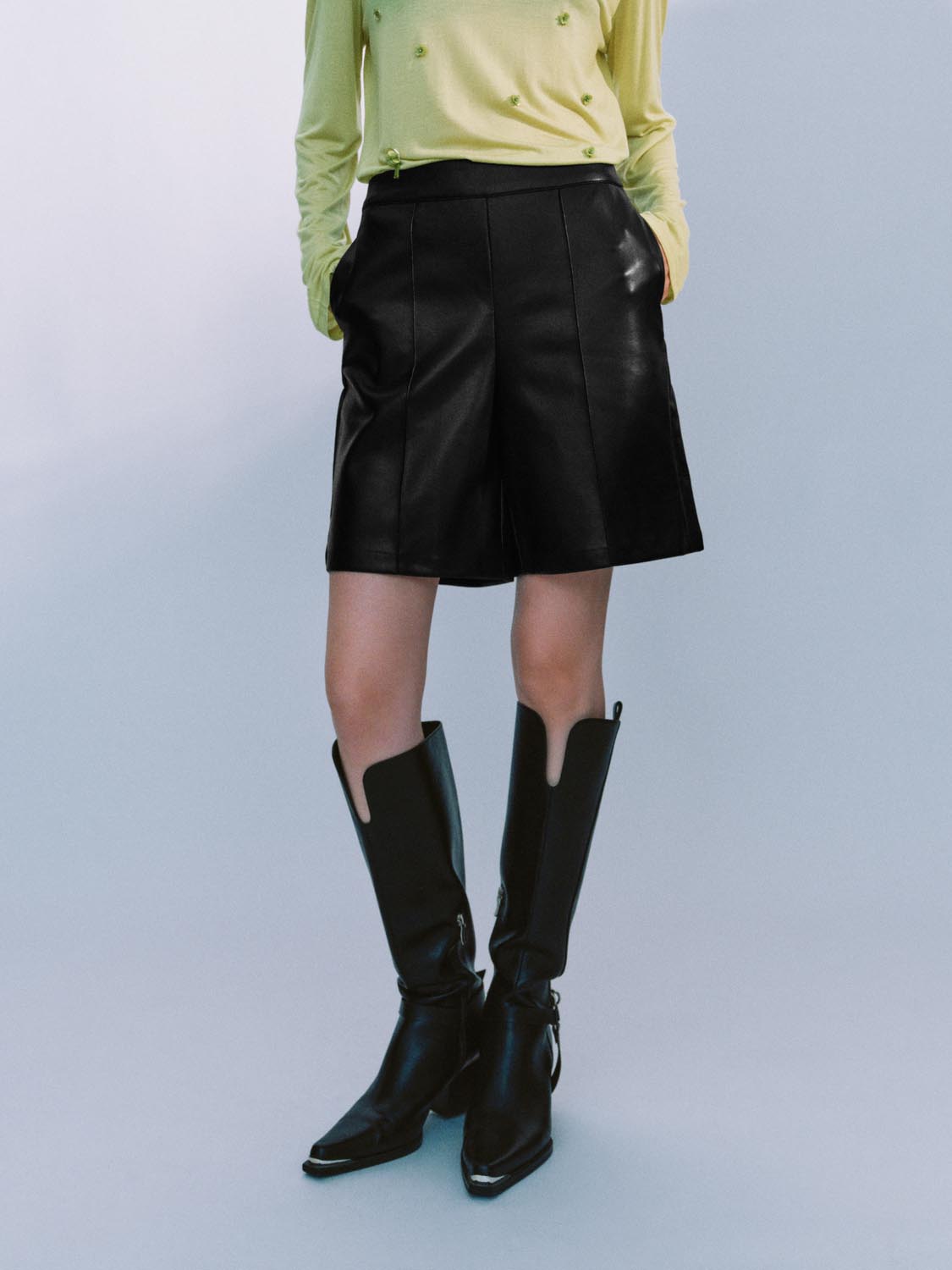 Vegan Leather Shorts