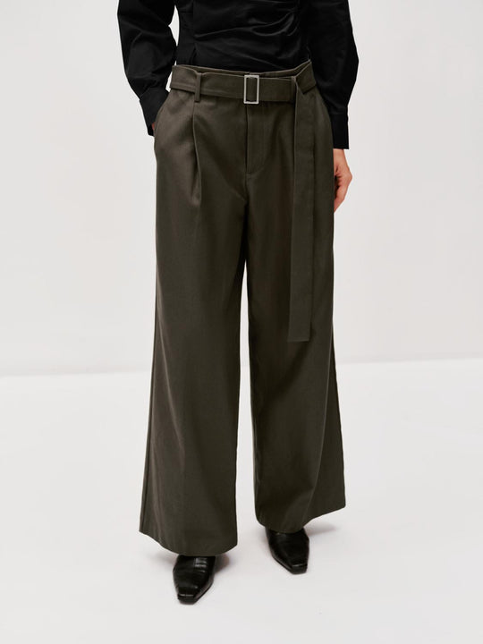 Belted Wide Leg Pants