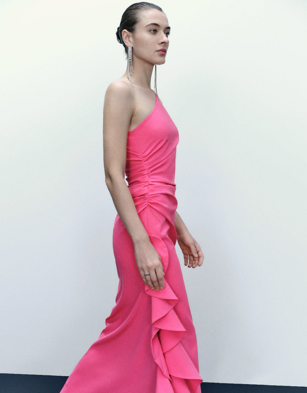 Sleeveless One Shoulder A-Line Dress