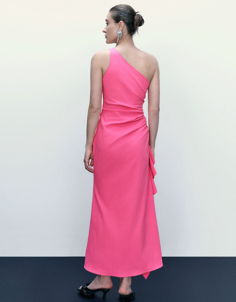 Sleeveless One Shoulder A-Line Dress