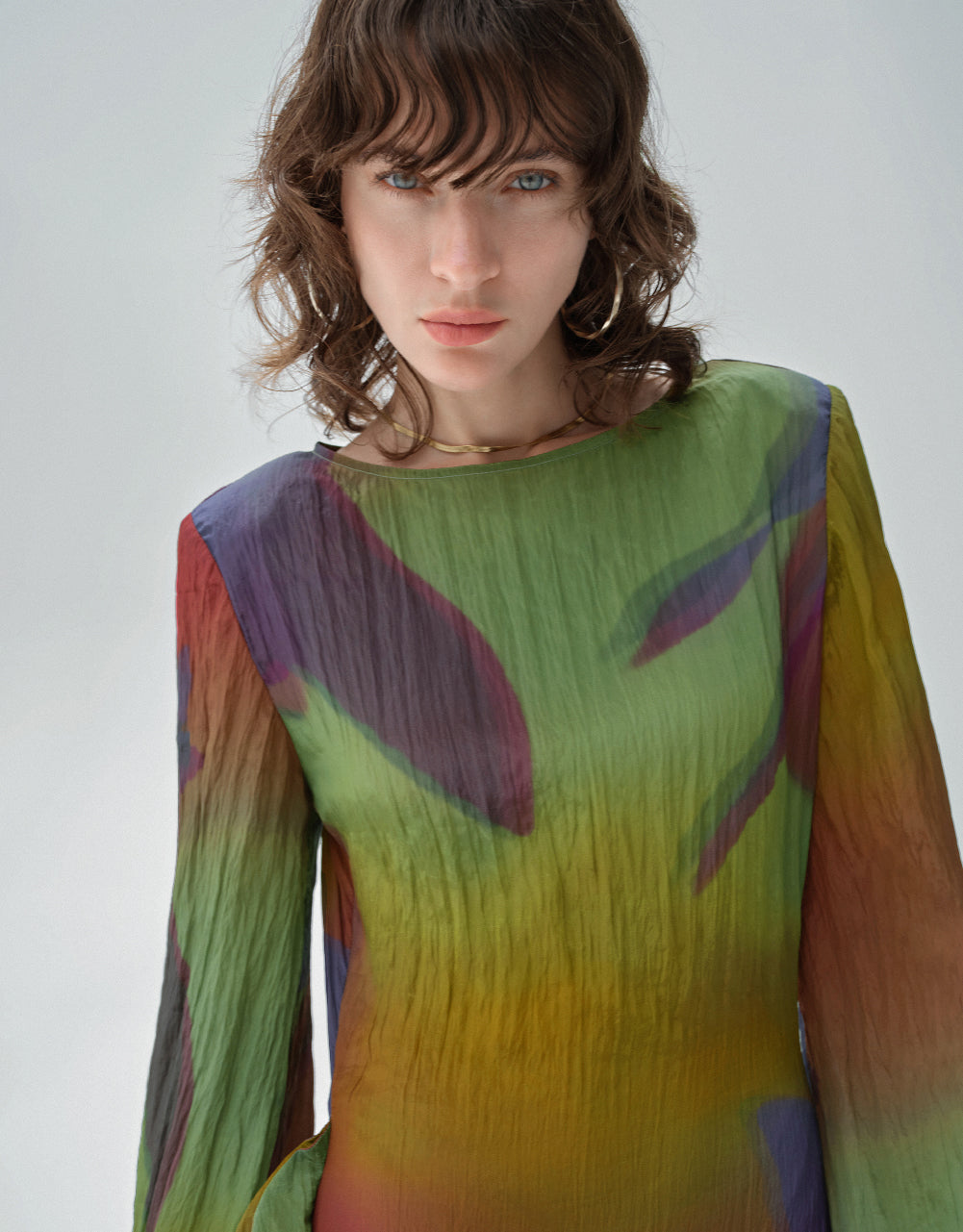 Printed Crew Neck Skinny Dress