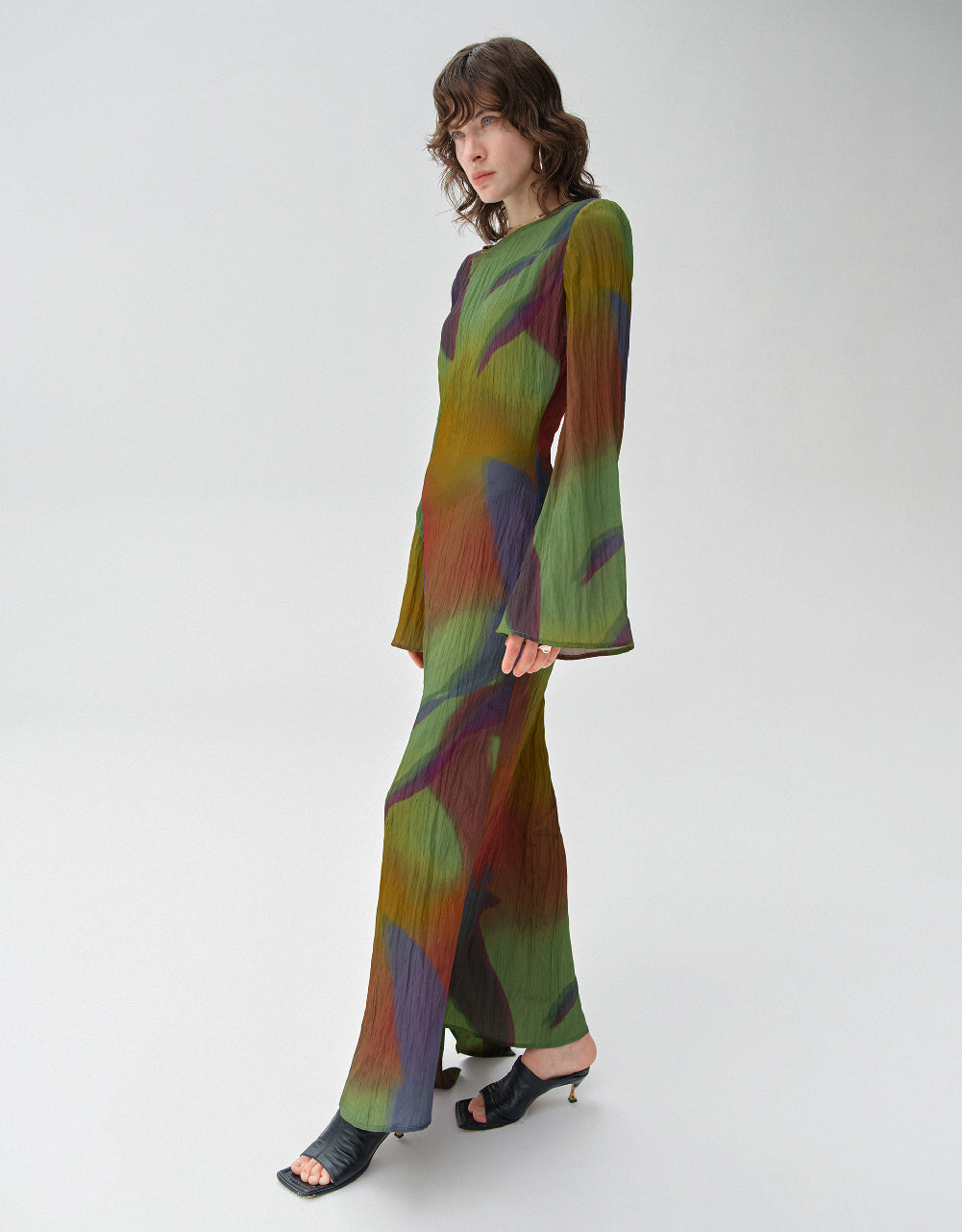 Printed Crew Neck Skinny Dress