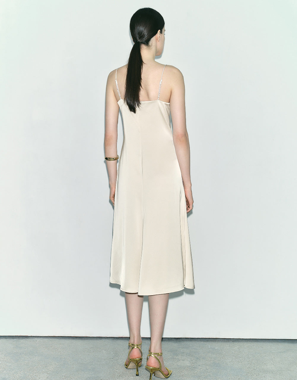Twist Front V-Neck A-Line Cami Dress