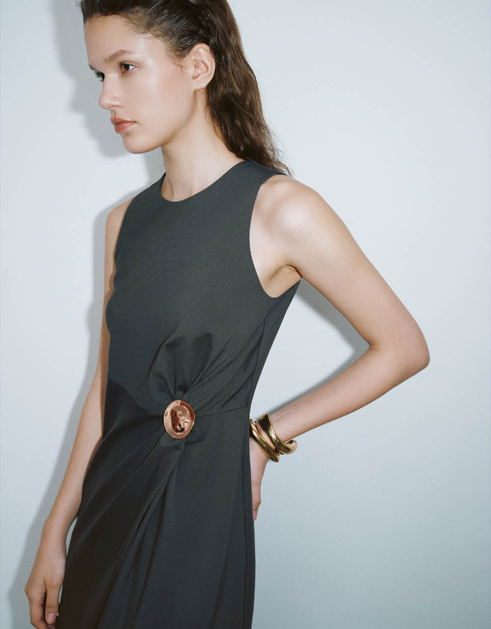 Sleeveless Crew Neck Straight Dress