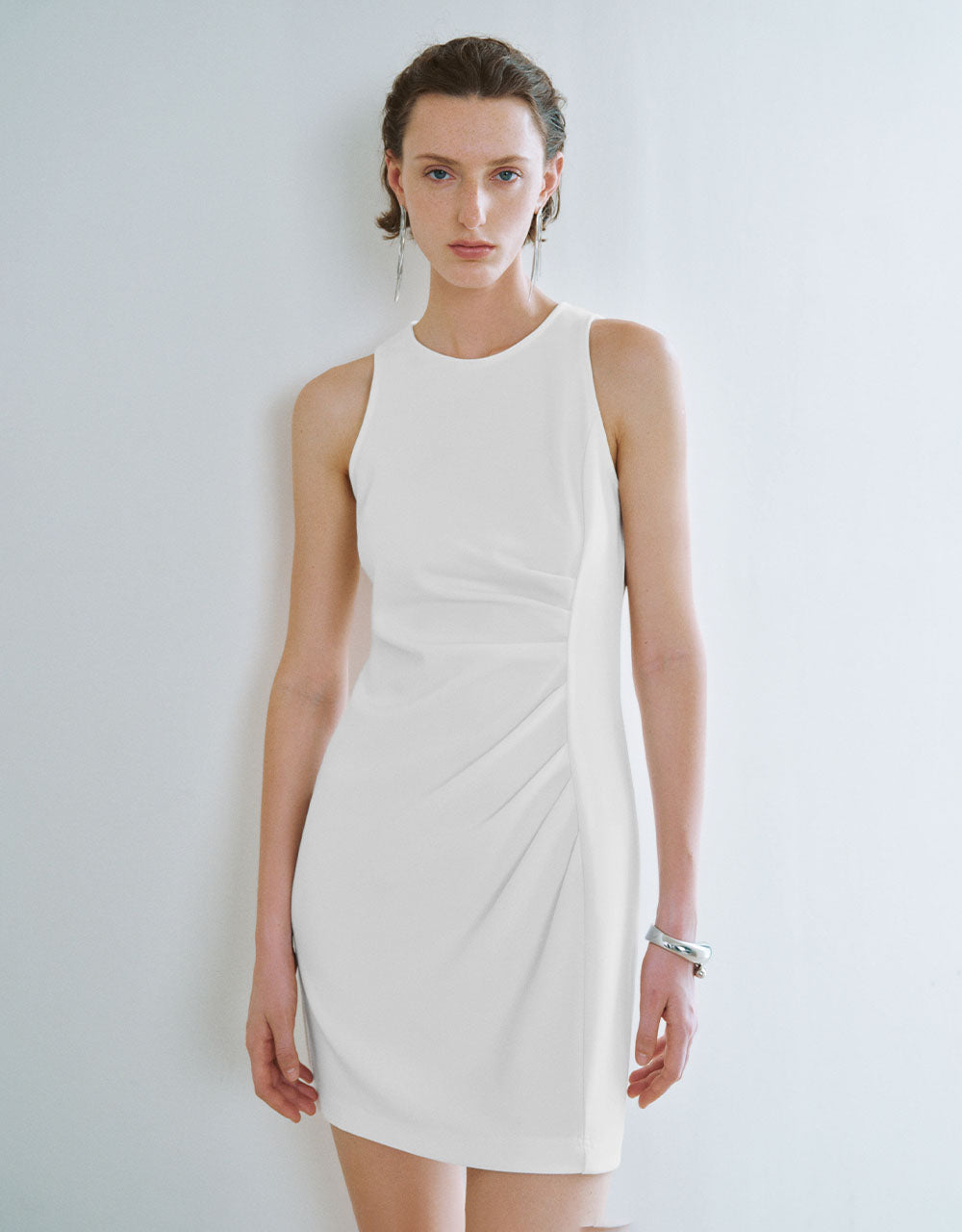 Sleeveless Crew Neck Straight Dress