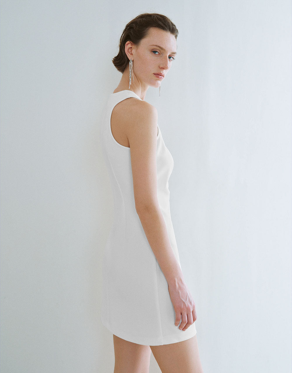 Sleeveless Crew Neck Straight Dress