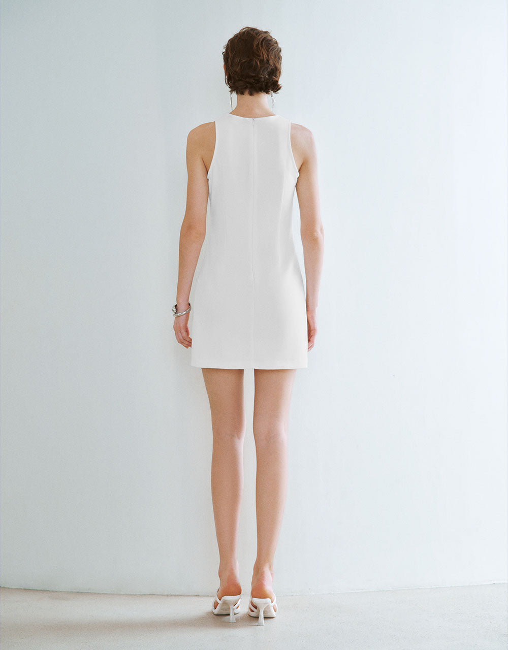 Sleeveless Crew Neck Straight Dress