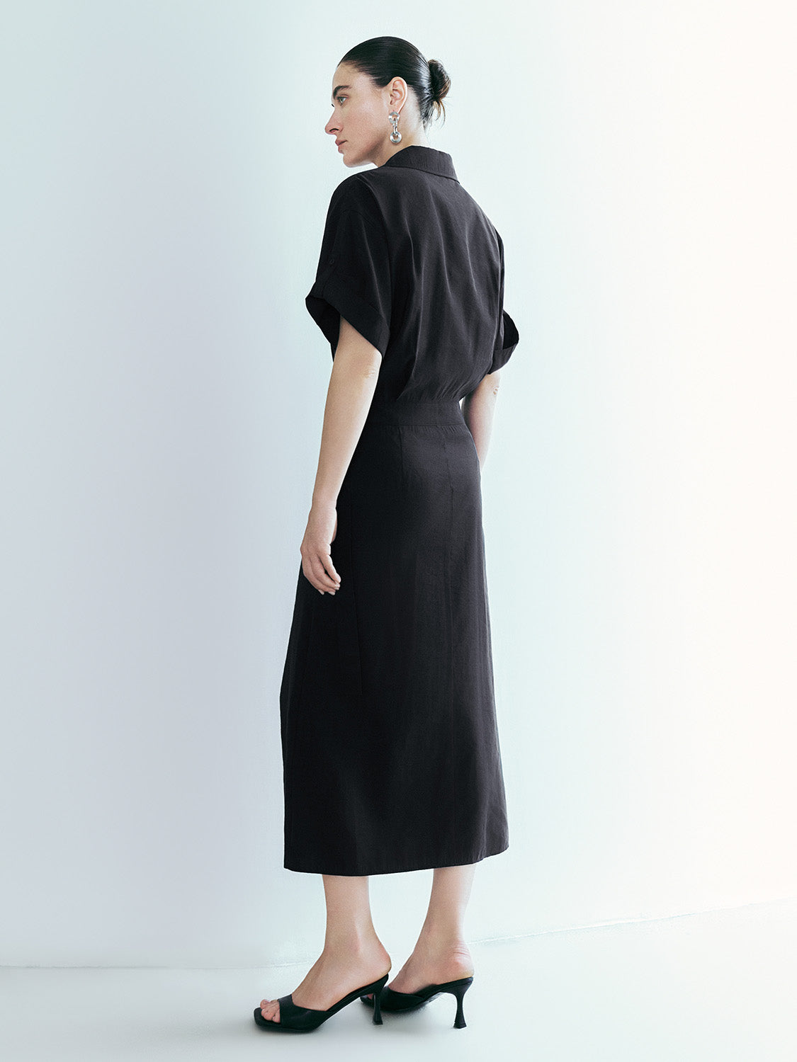 Surplice Front Loose Straight Dress