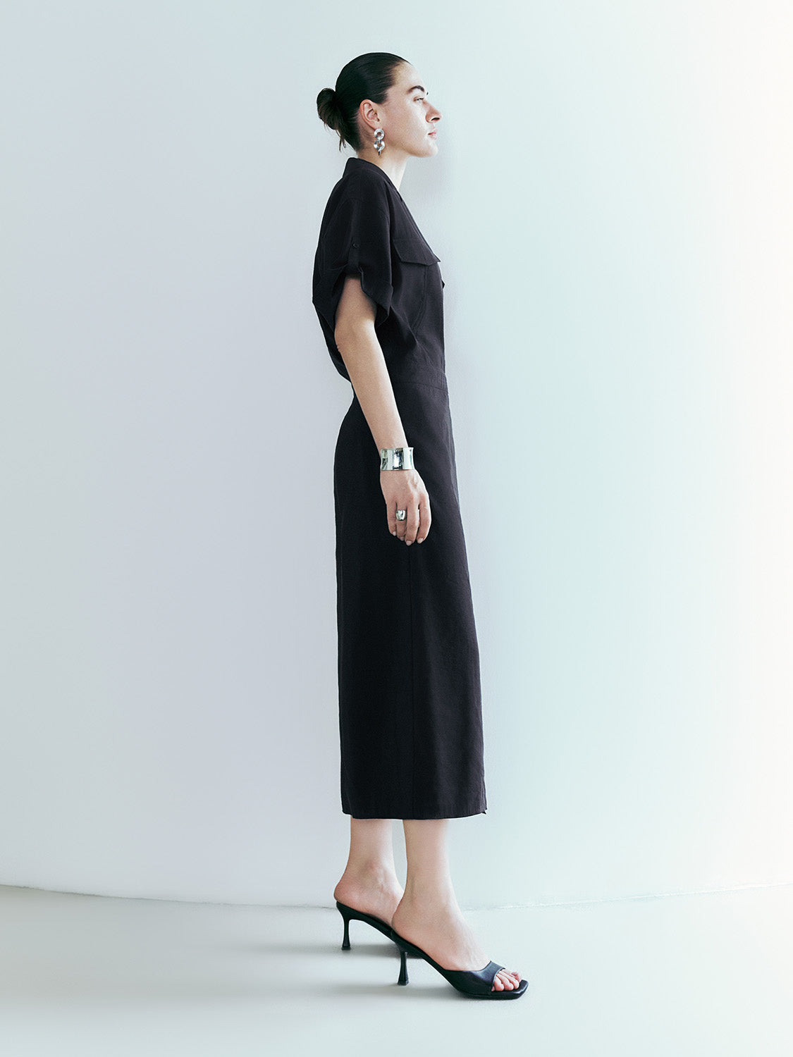 Surplice Front Loose Straight Dress