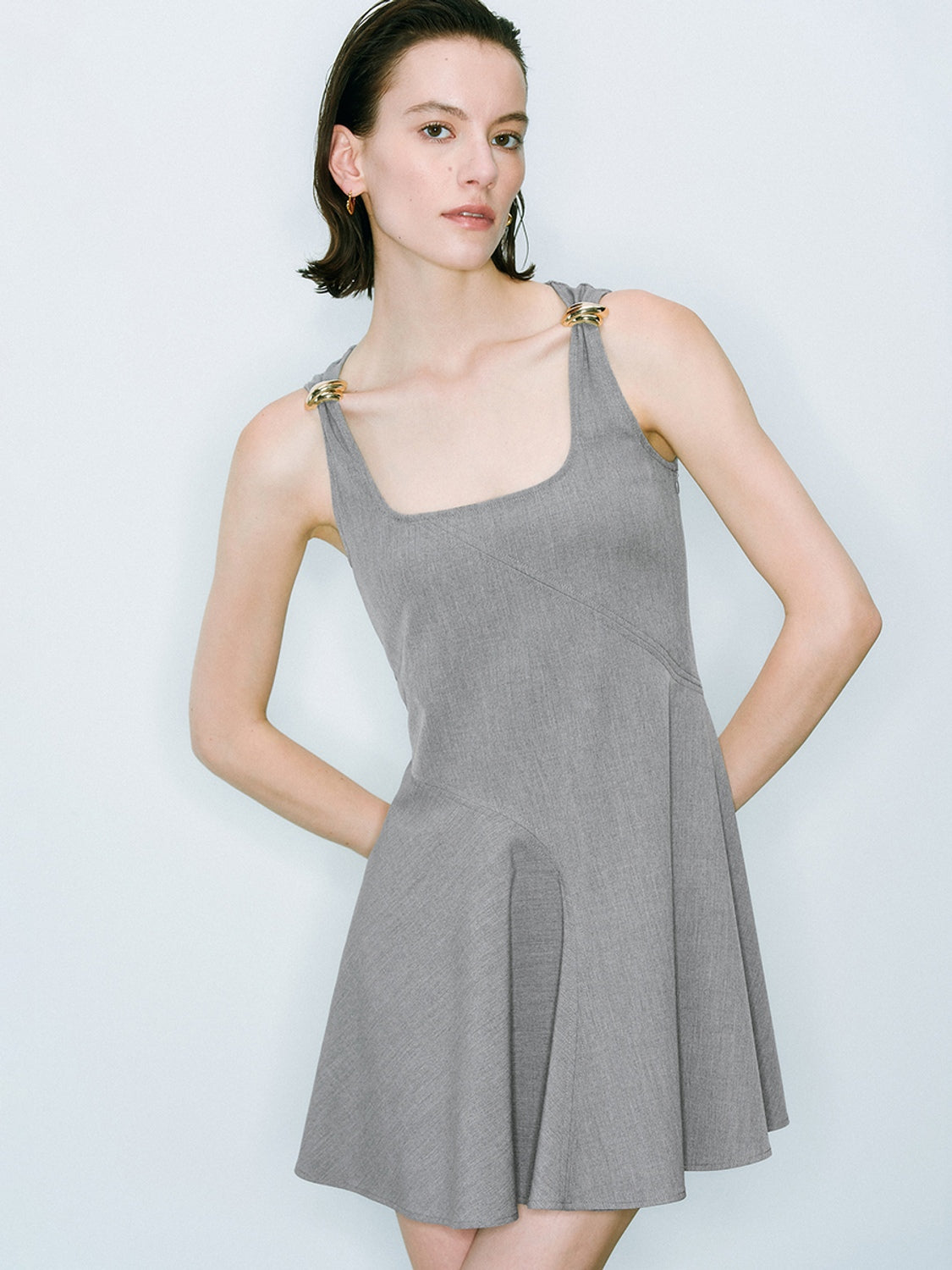 Metal Accent Mini Dresses