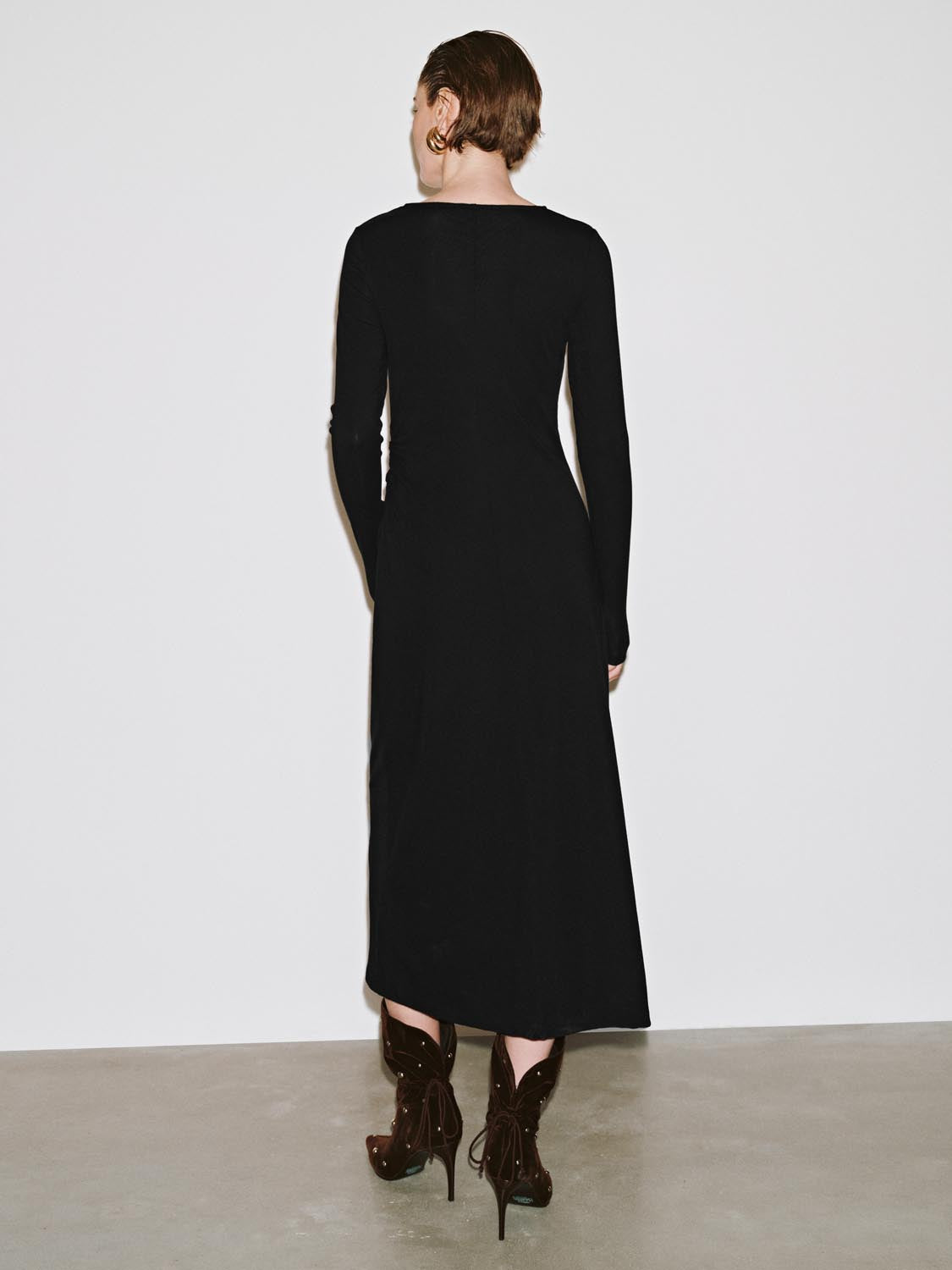 Draped Asymmetric Straight Midi Dresses