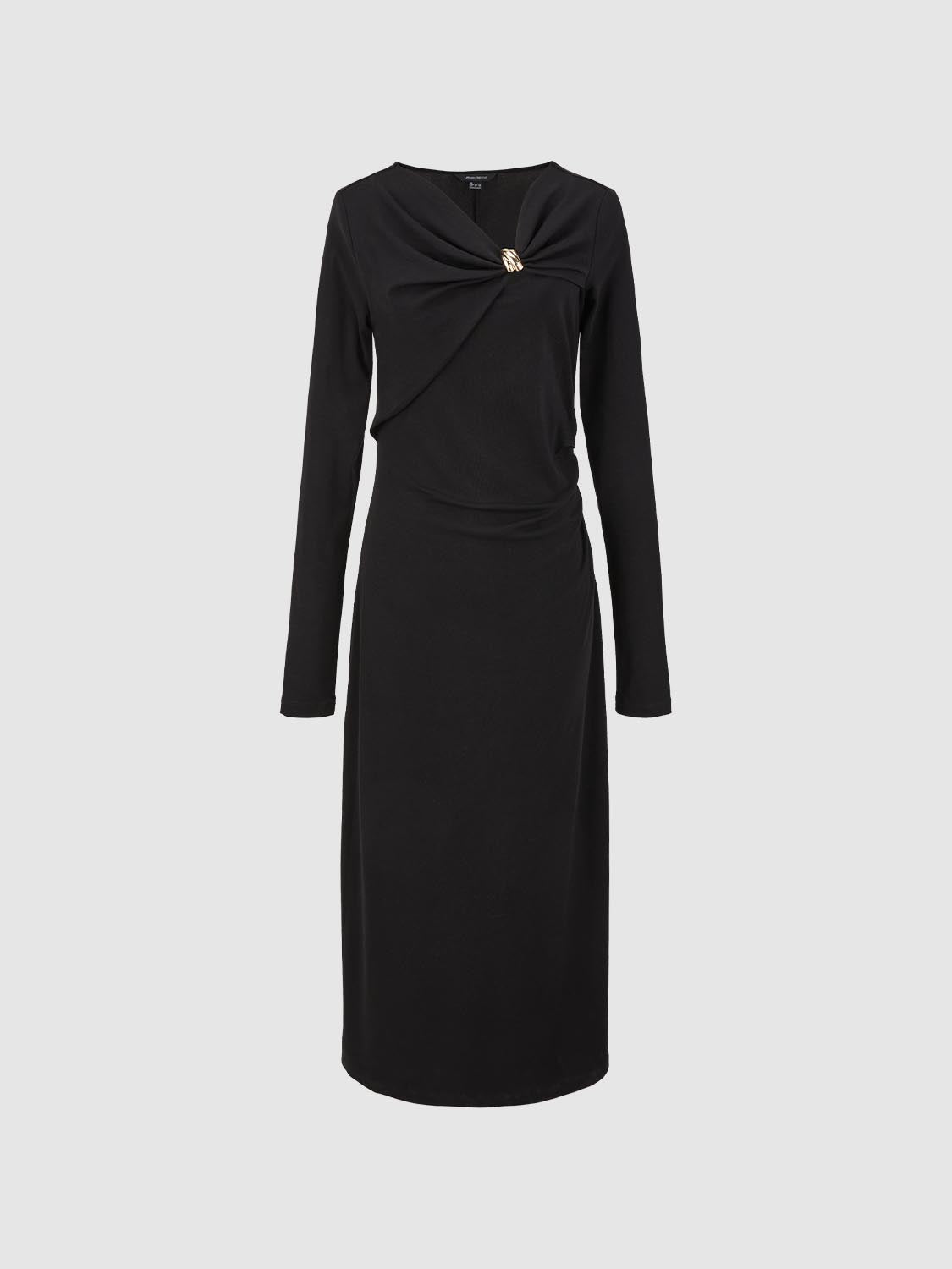 Draped Asymmetric Straight Midi Dresses