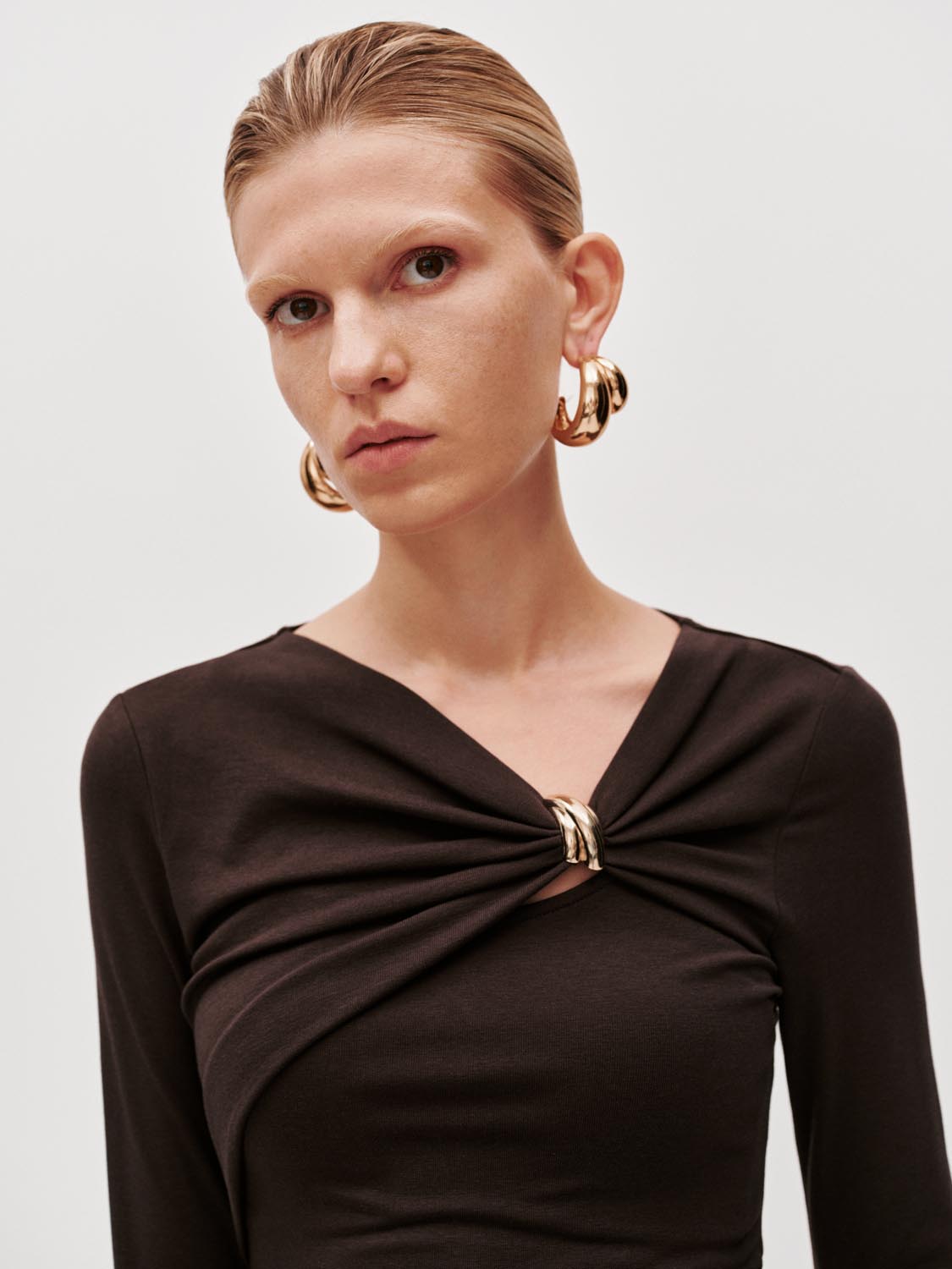 Draped Asymmetric Straight Midi Dresses