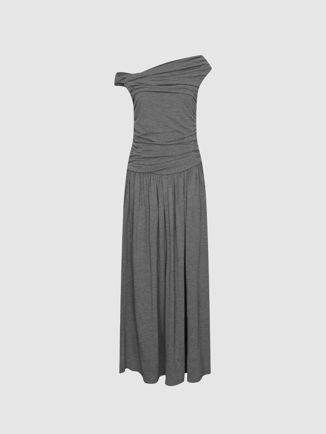 Ruched Sleeveless A-Line Midi Dresses