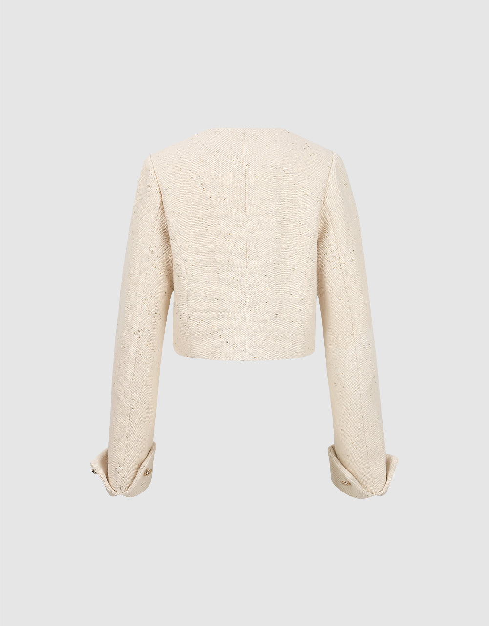 Button Up Crew Neck Denim Jacket