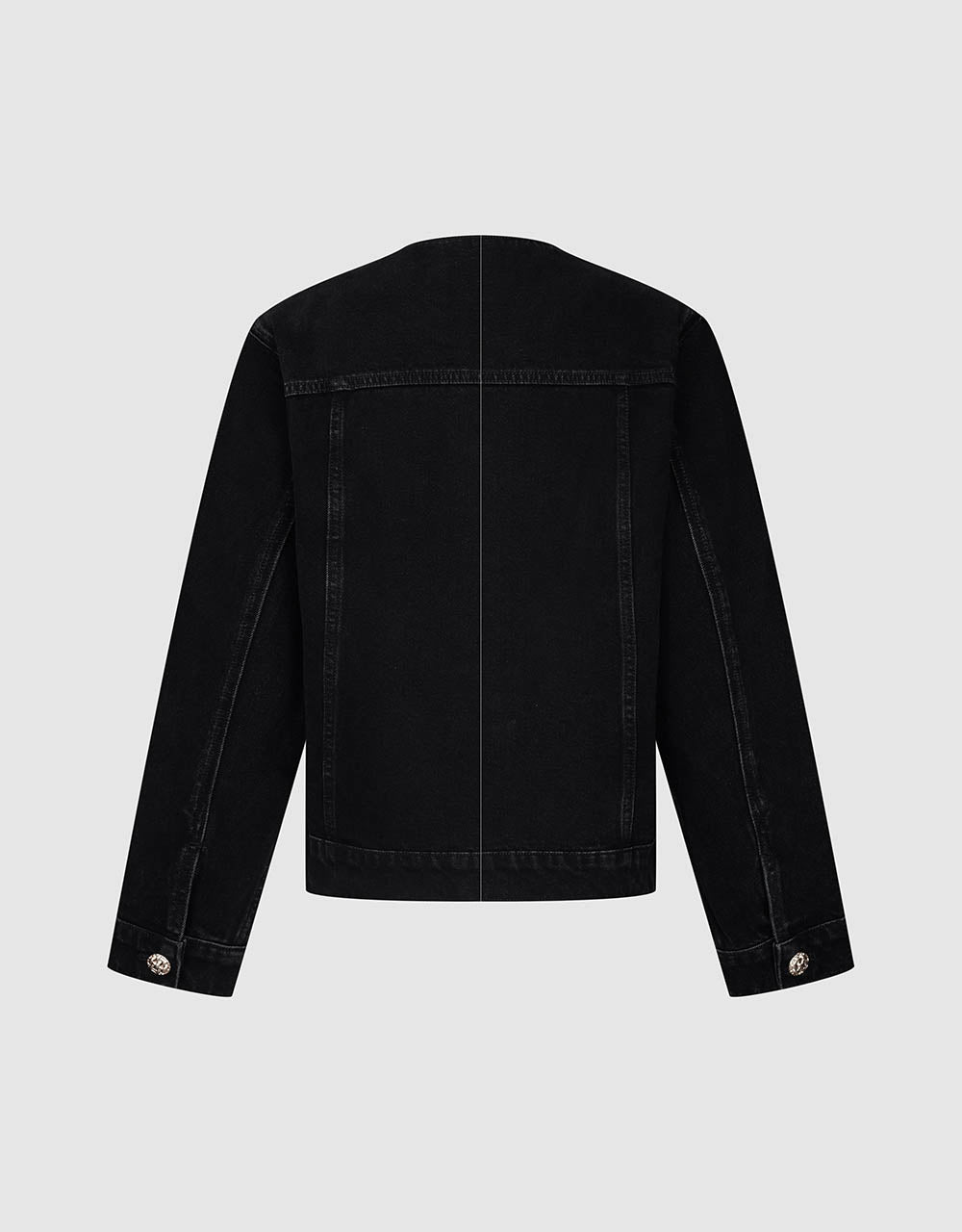 Crew Neck Denim Jacket