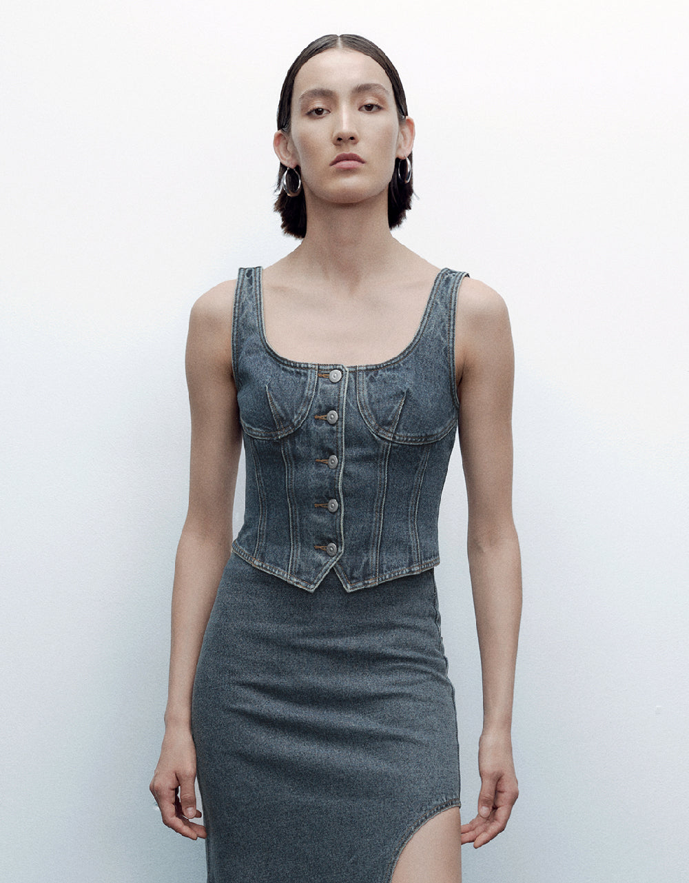Sleeveless Denim Shirt