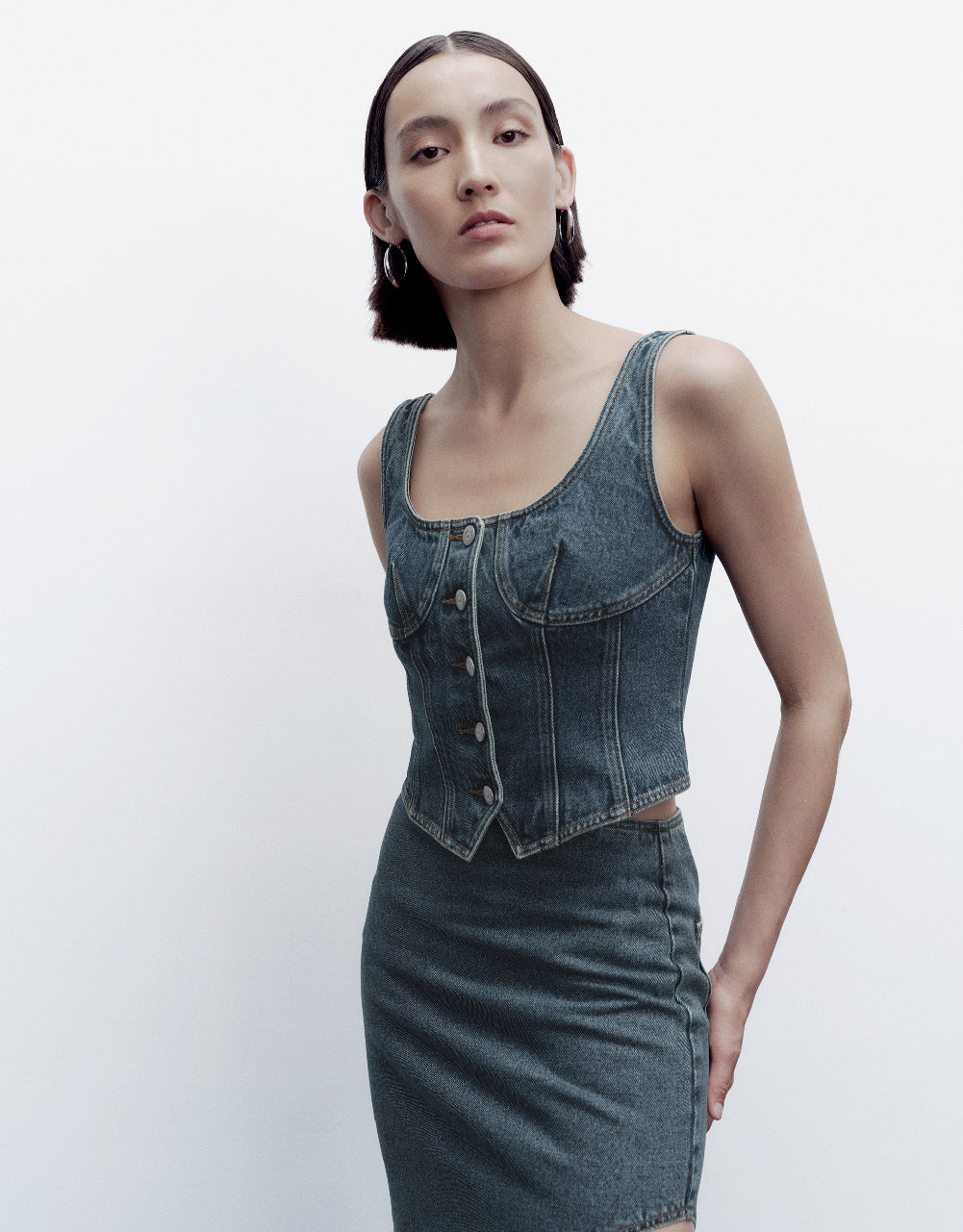 Sleeveless Denim Shirt