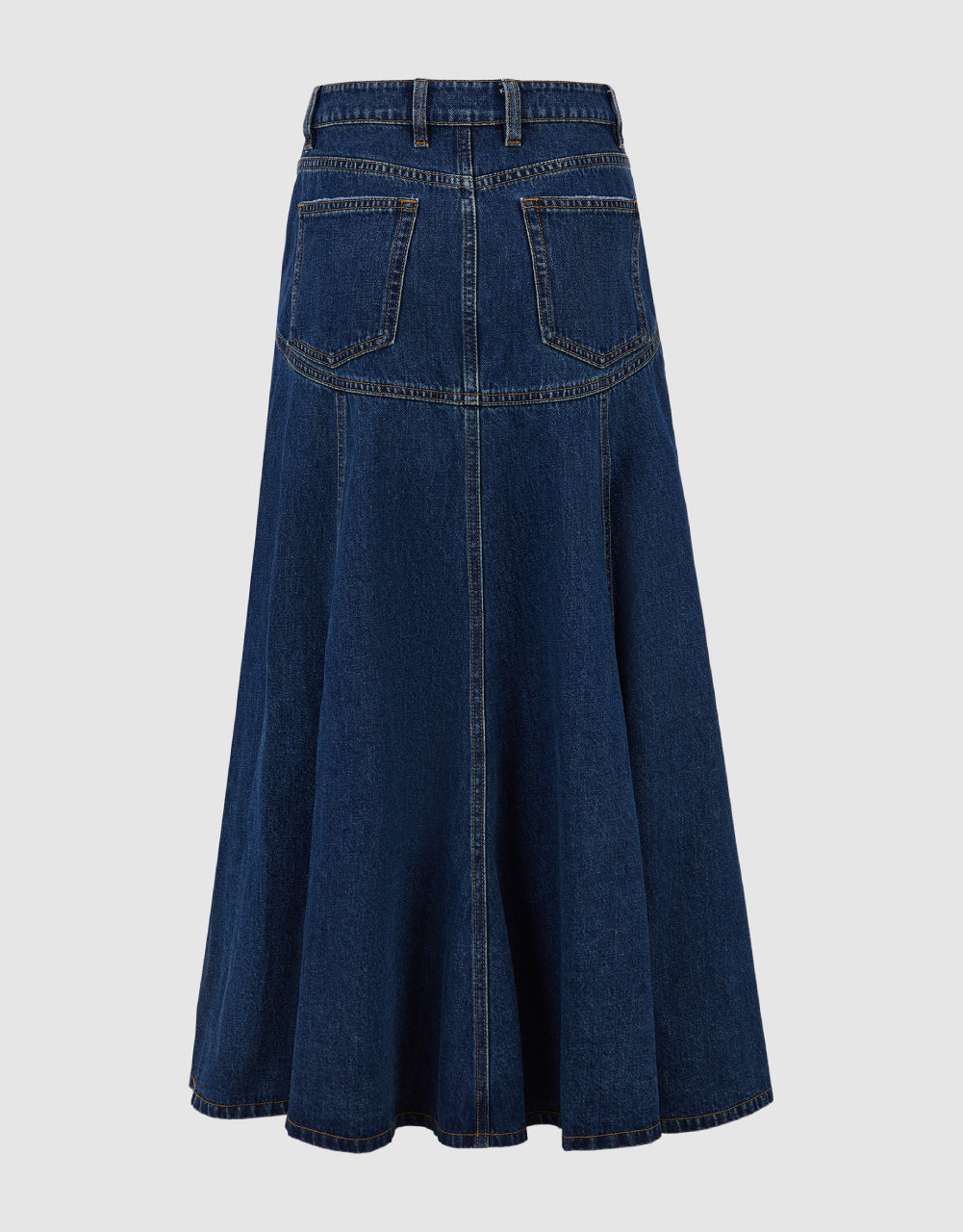 Midi A-Line Denim Skirt