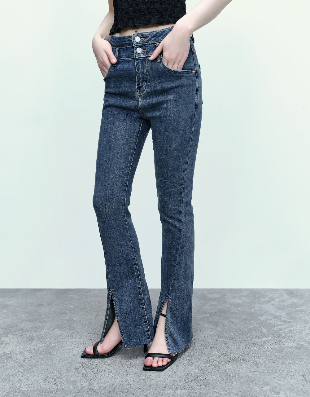 Split Hem Flare Jeans