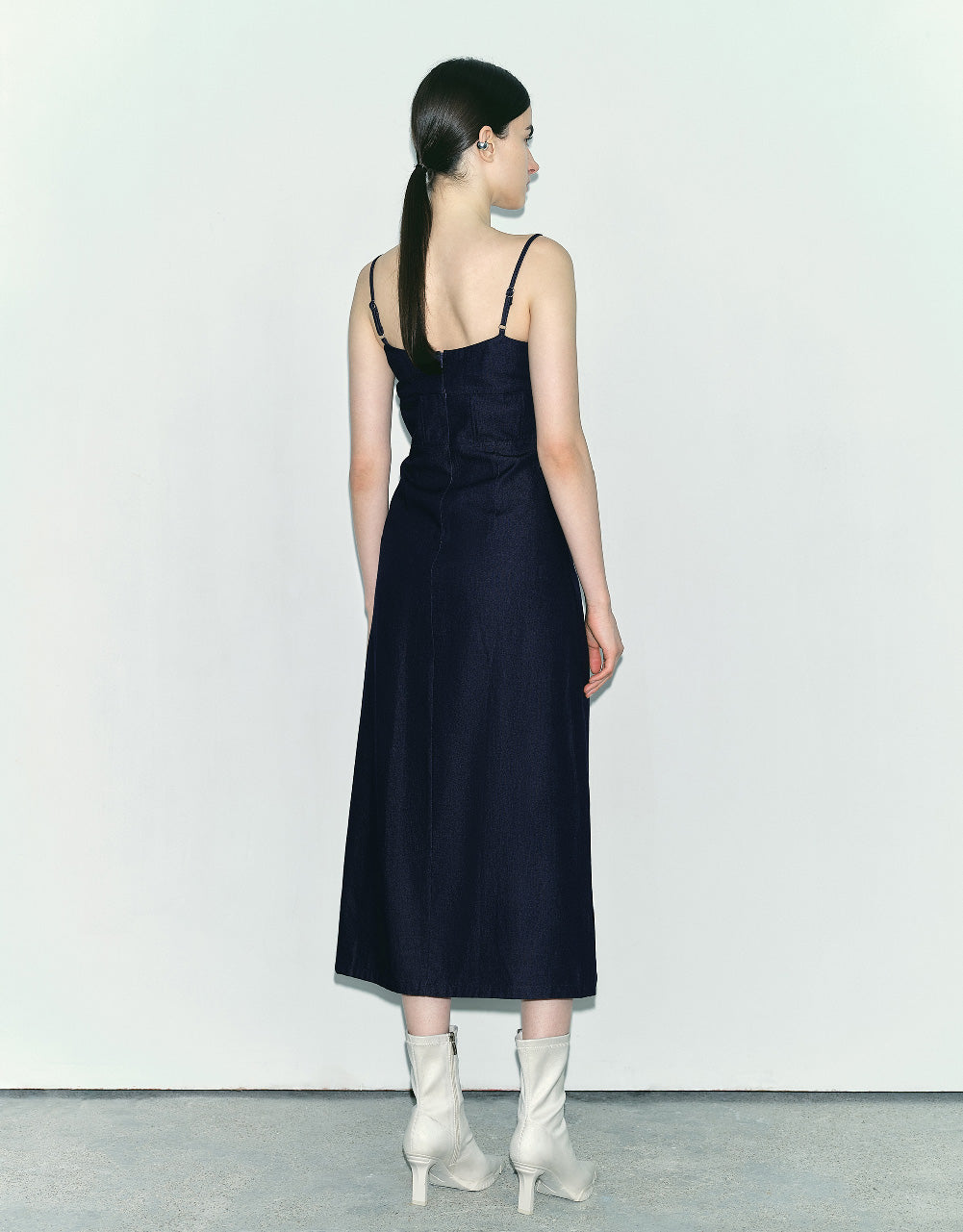 Split Hem Denim Cami Dress