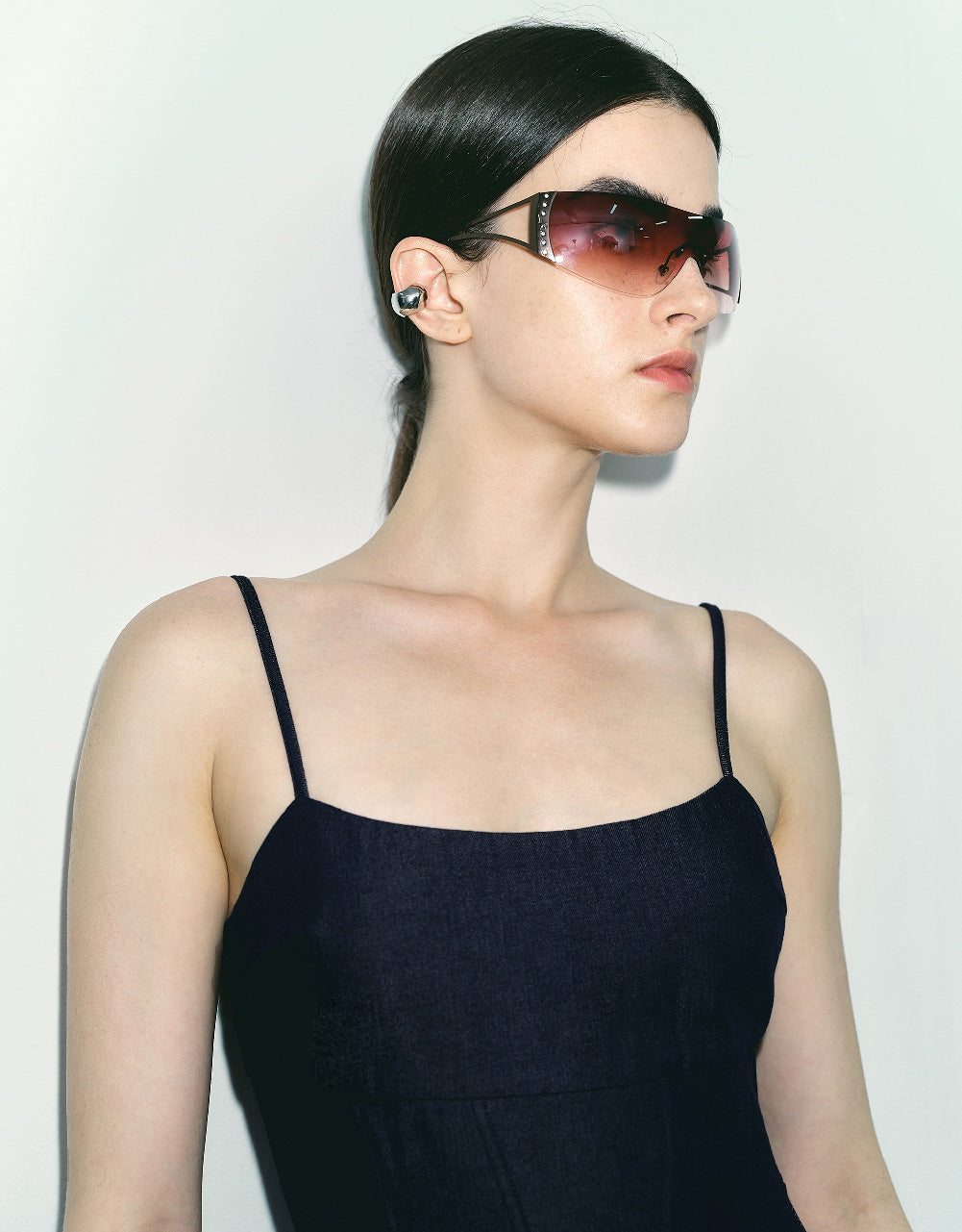 Split Hem Denim Cami Dress