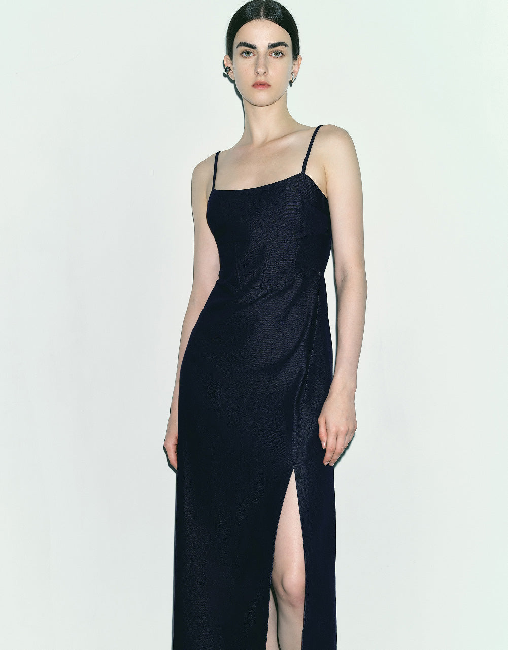 Split Hem Denim Cami Dress