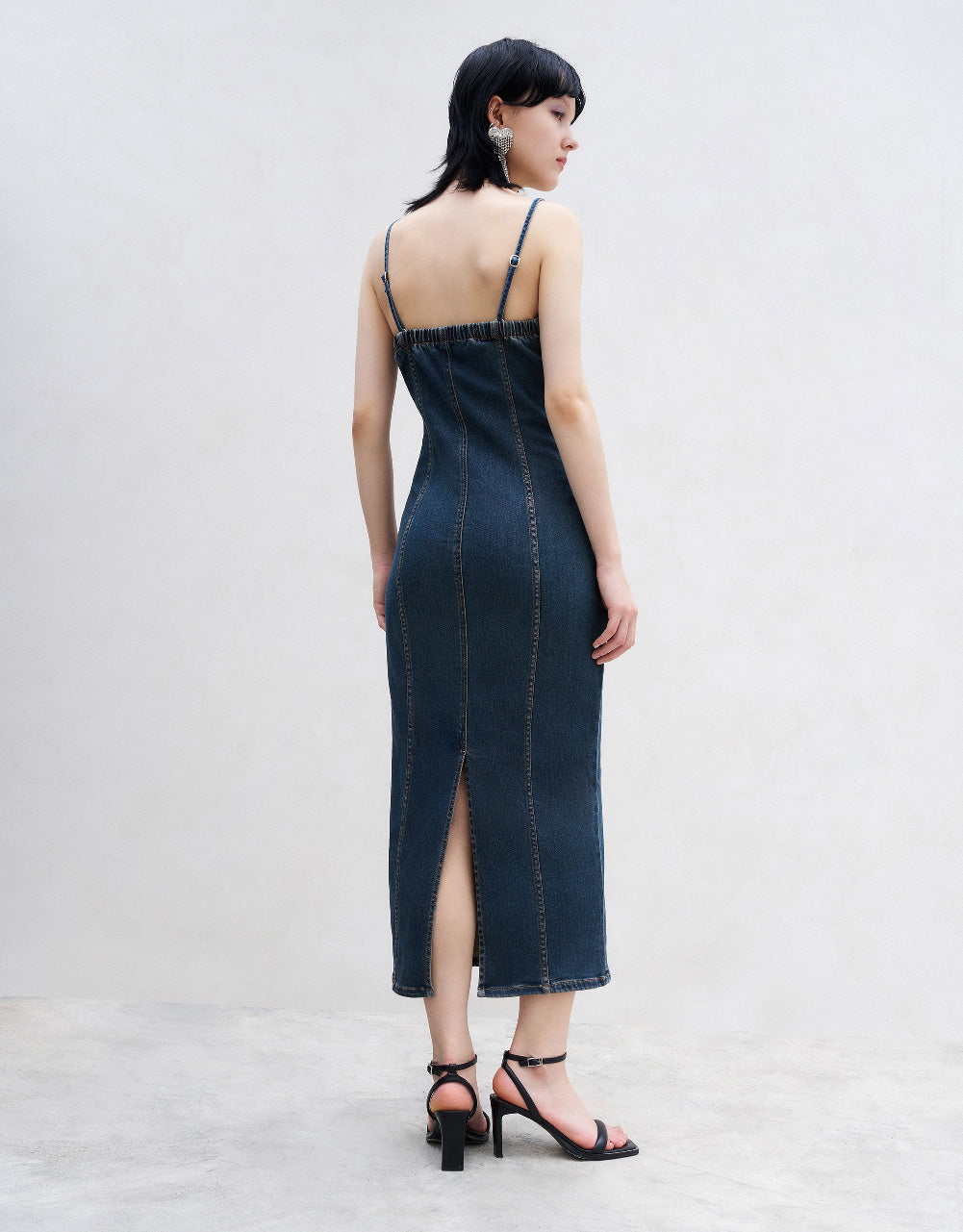 Off-Shoulder Denim Cami Dress