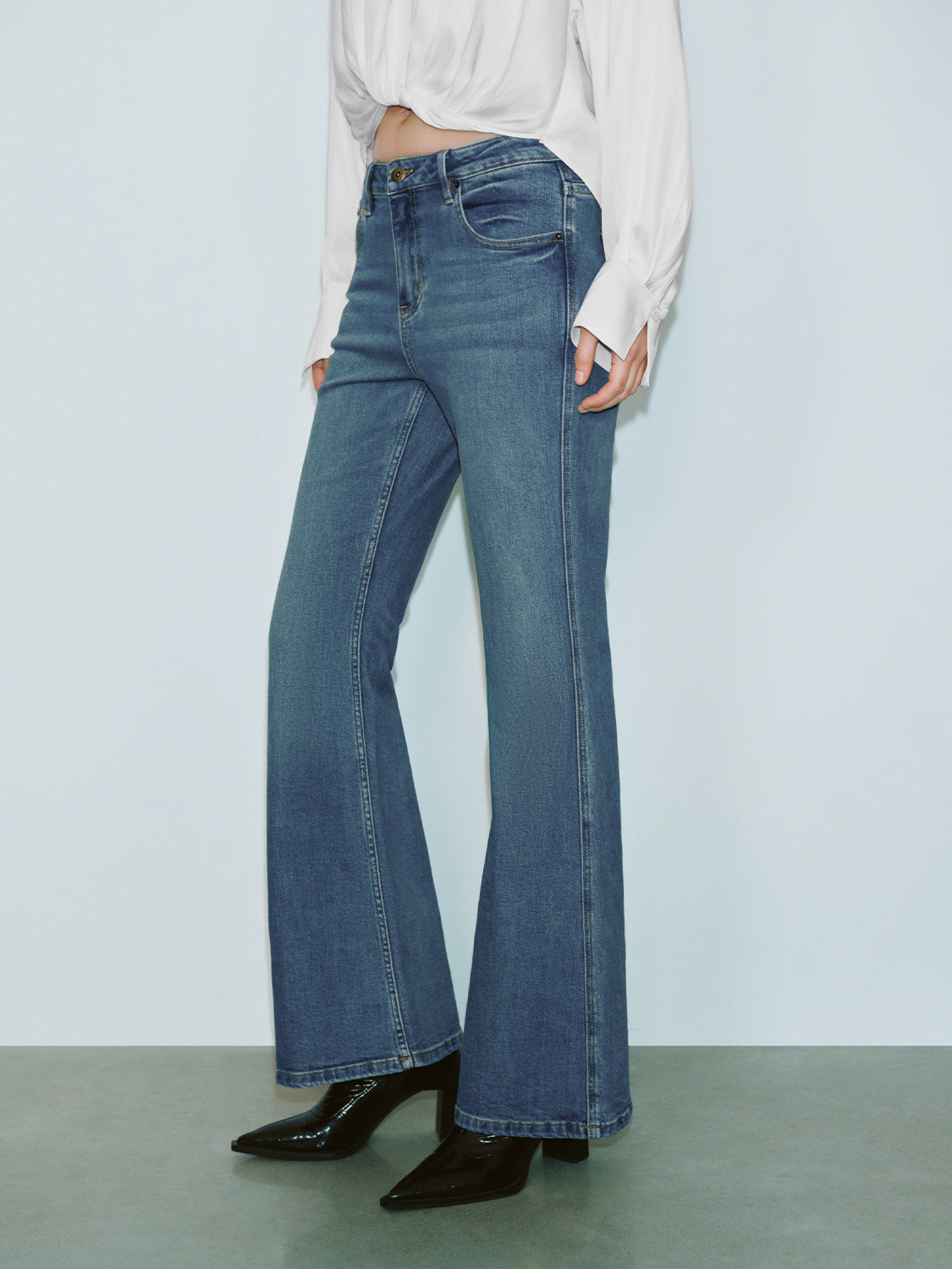 Skinny Flared Denim Jeans