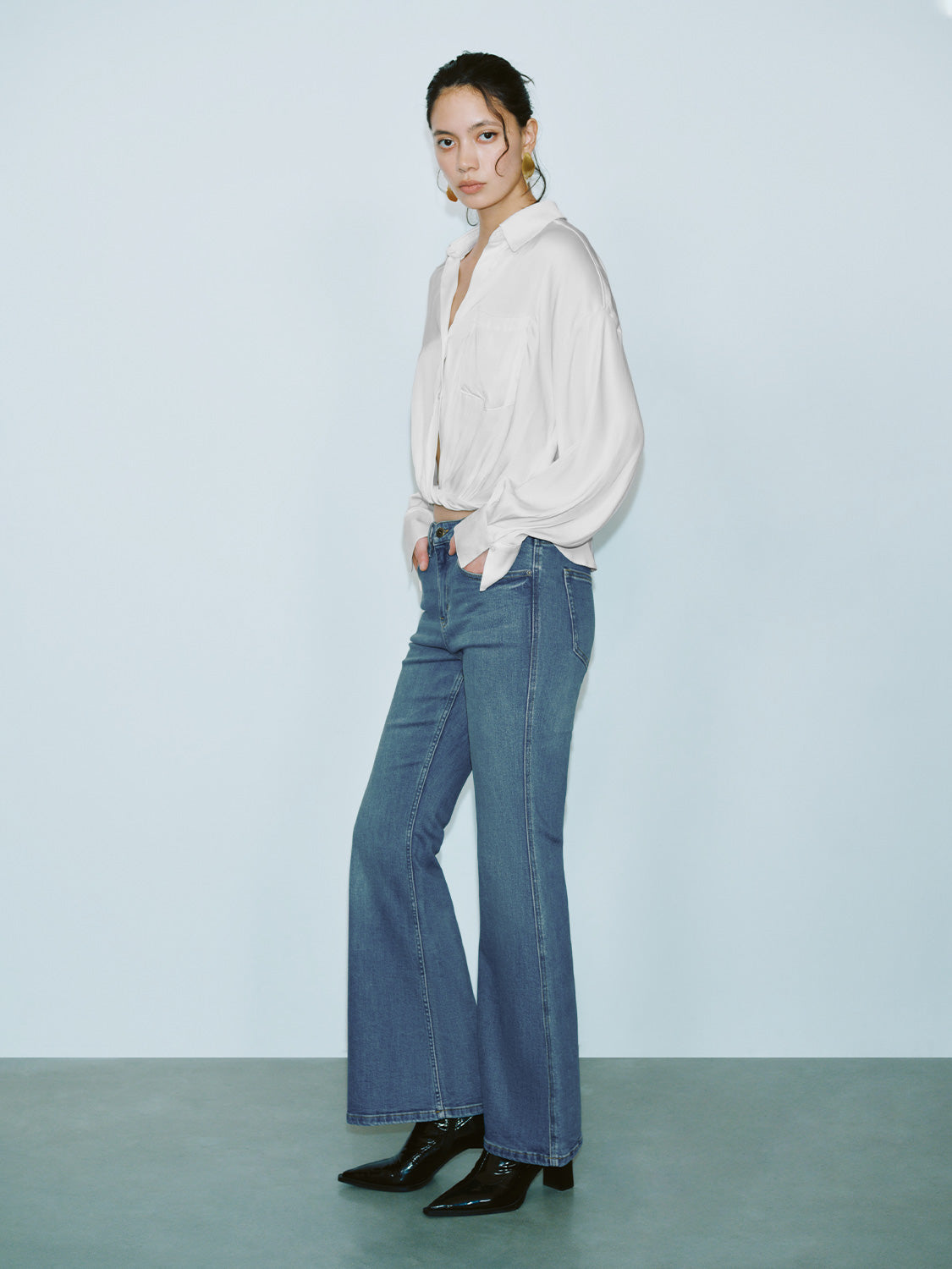 Skinny Flared Denim Jeans