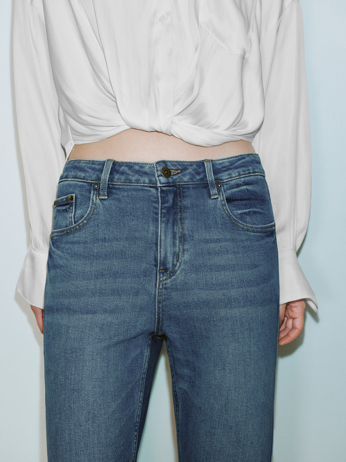 Skinny Flared Denim Jeans