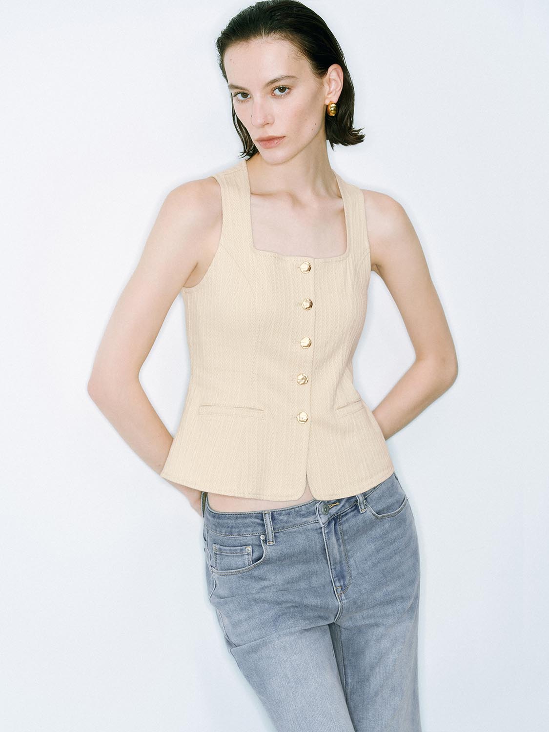 Denim Sleeveless Tops