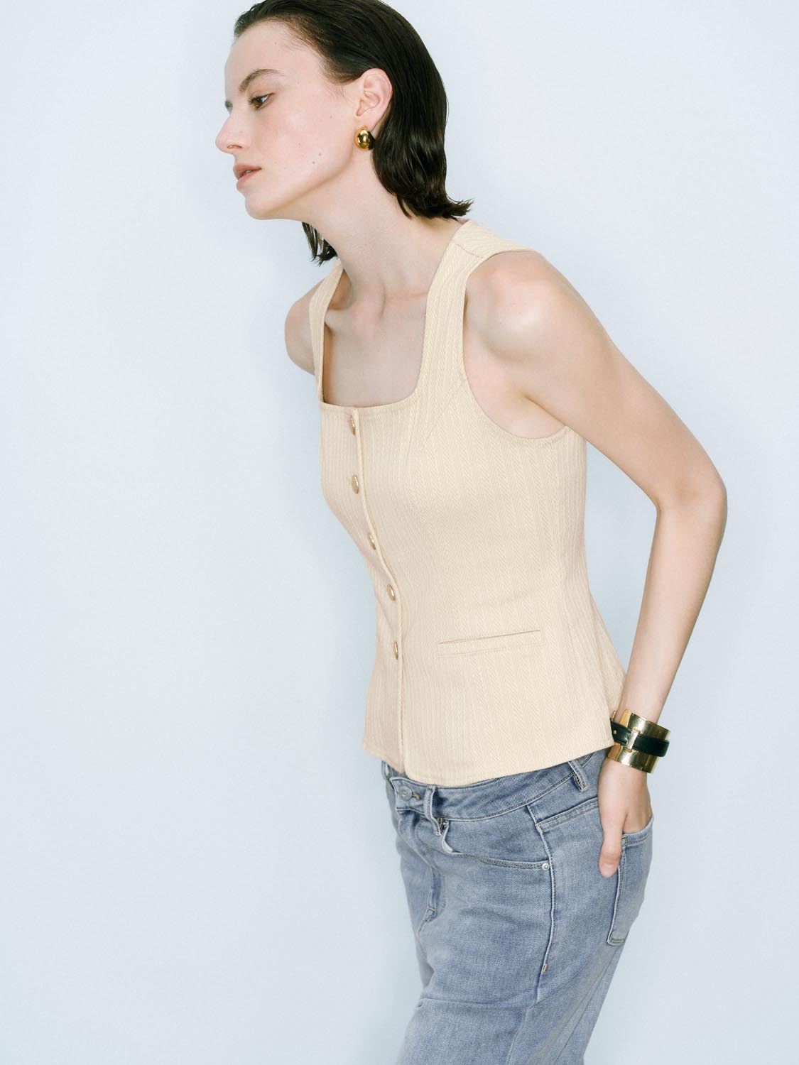 Denim Sleeveless Tops