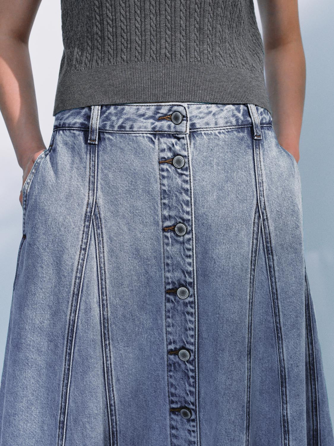 Denim Maxi Skirts
