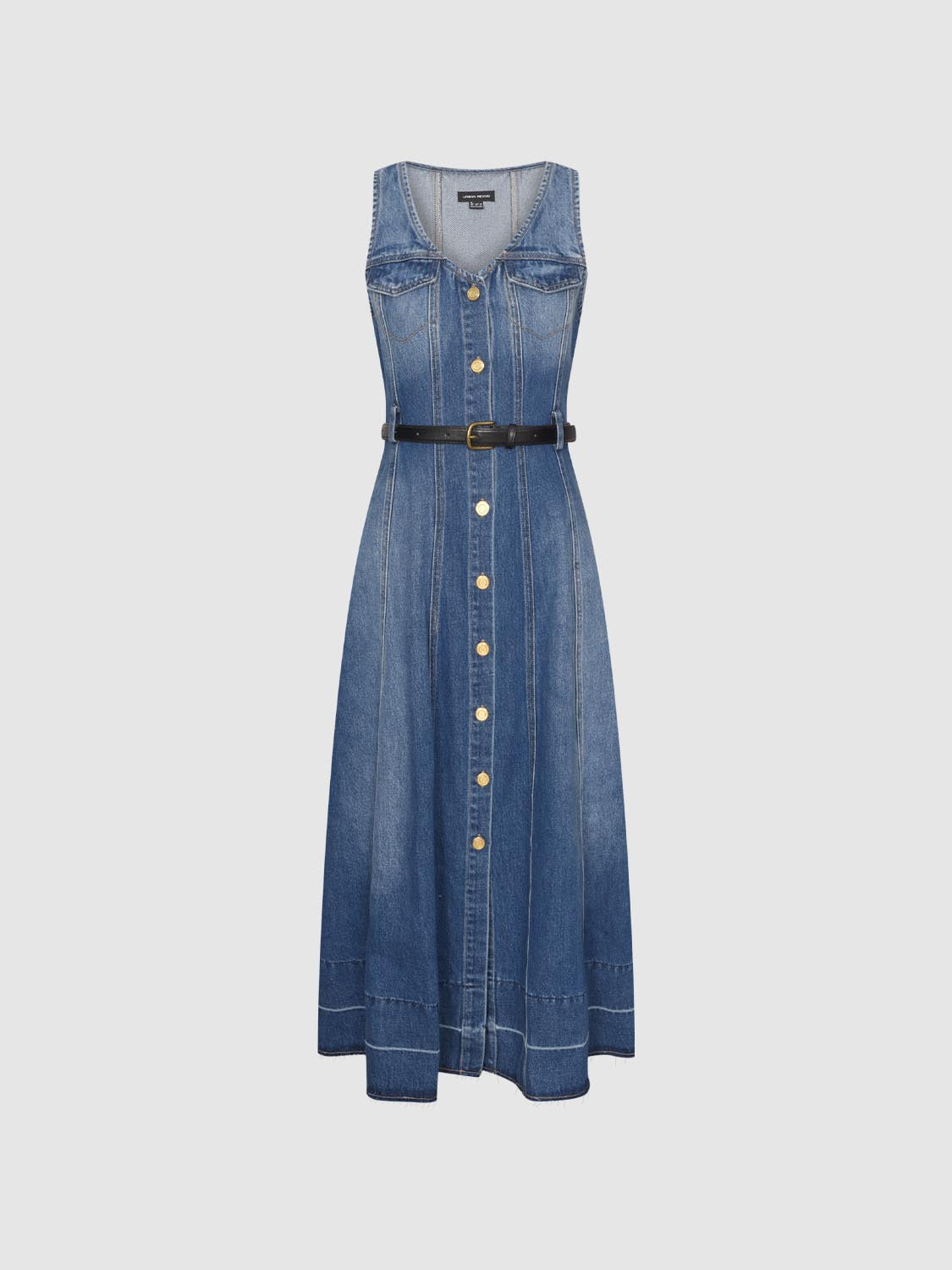 Sleeveless Denim Midi Dresses