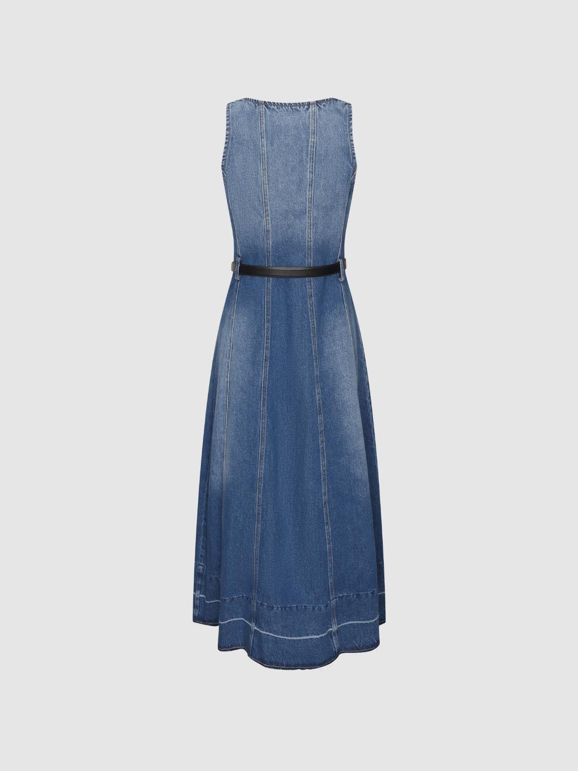 Sleeveless Denim Midi Dresses