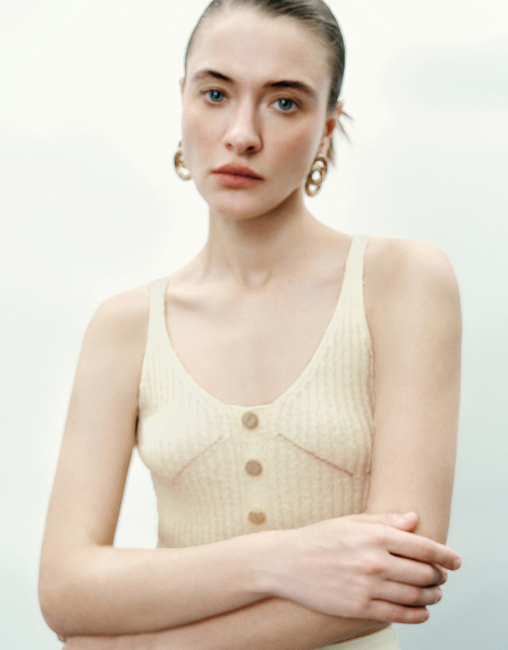 Sleeveless V-Neck Knitted Top