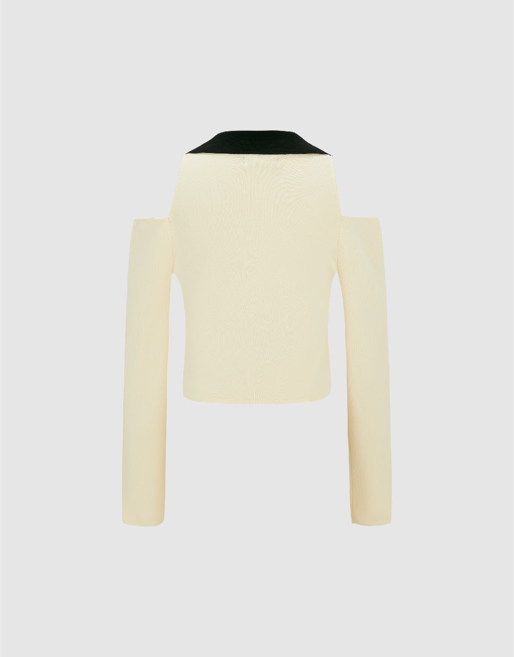 Cold Shoulder V-Neck Knitted T-Shirt