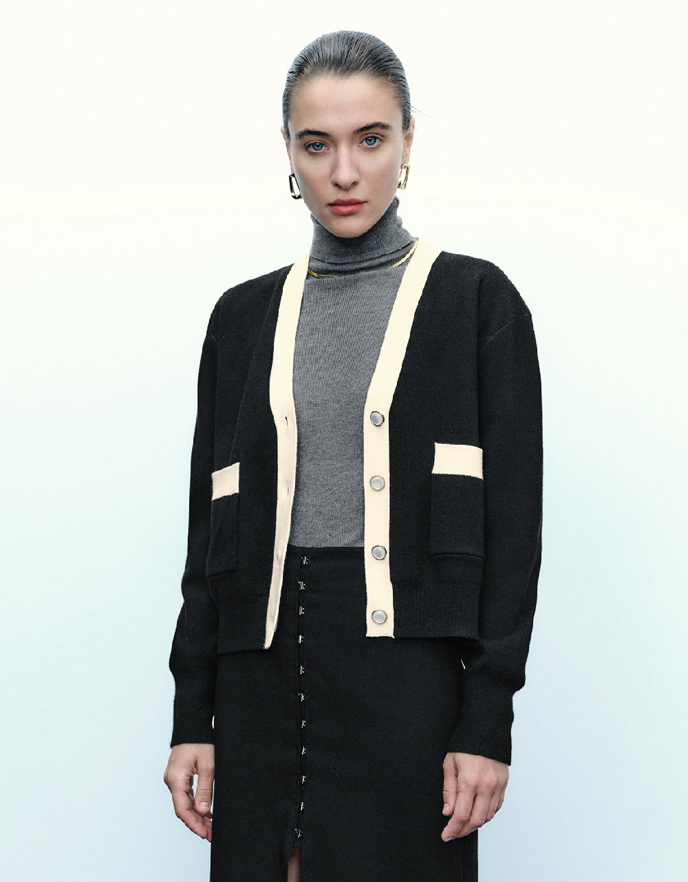 V-Neck Knitted Cardigan