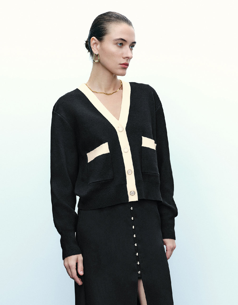 V-Neck Knitted Cardigan